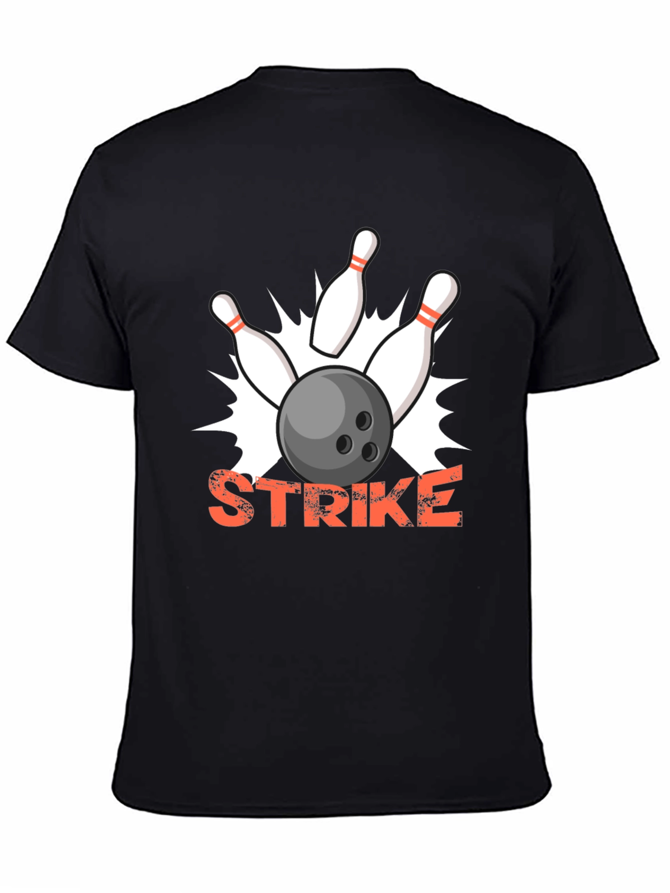 Black Strike Bowling T-Shirt - Fun & Unique Design view 4