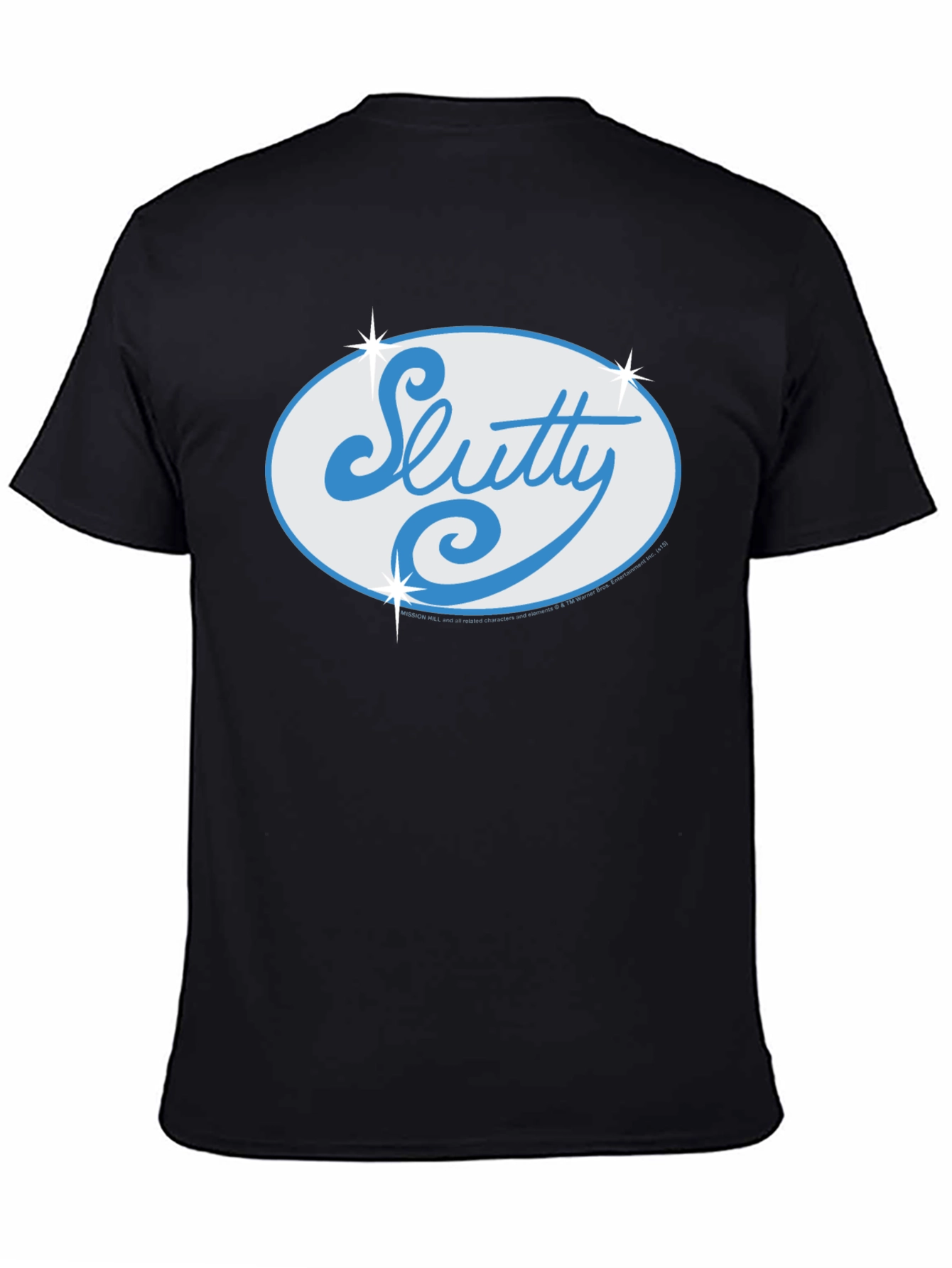 Black Slutty Script Logo Black T-Shirt view 4