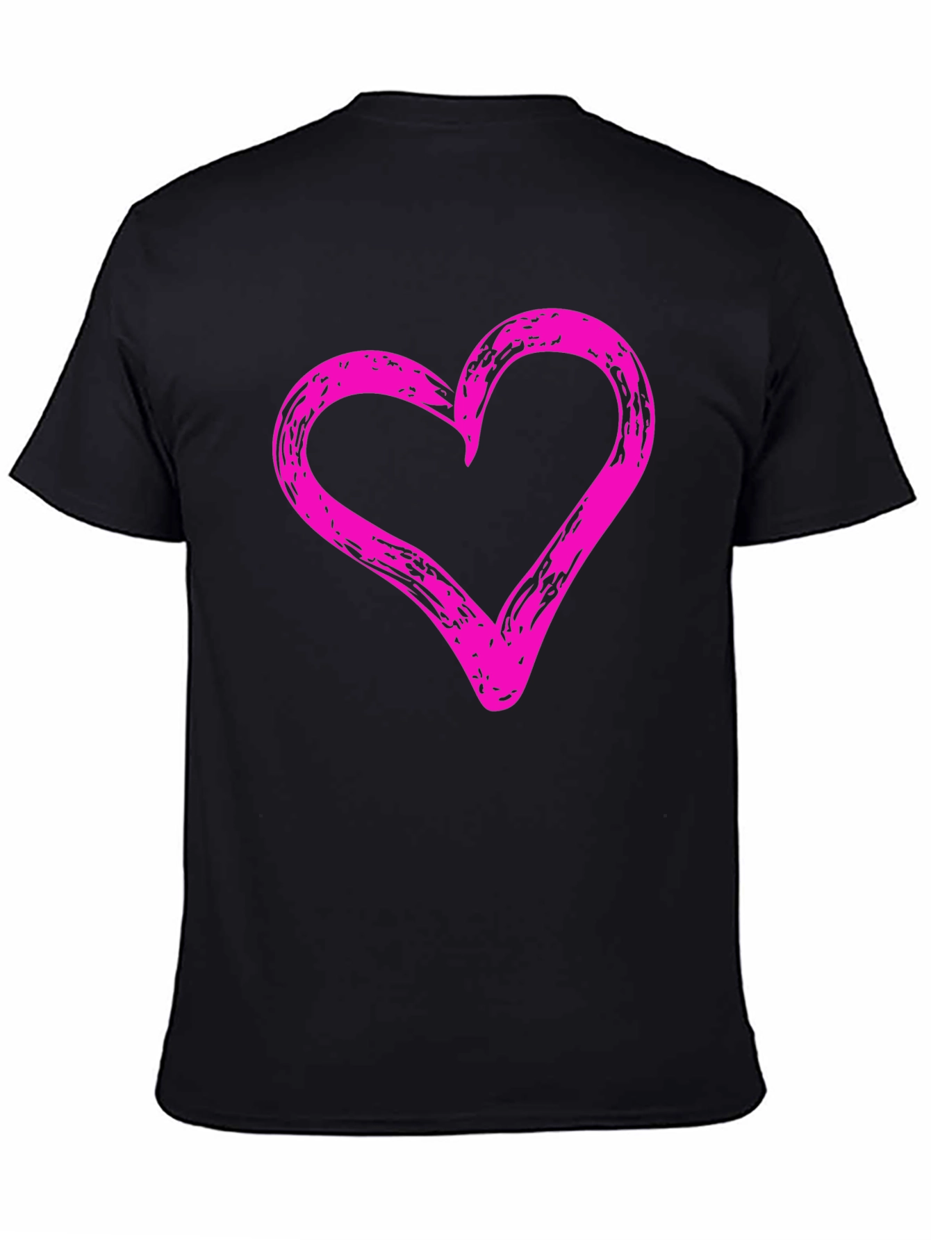 Black Heart Graphic Black Crew Neck T-Shirt view 4