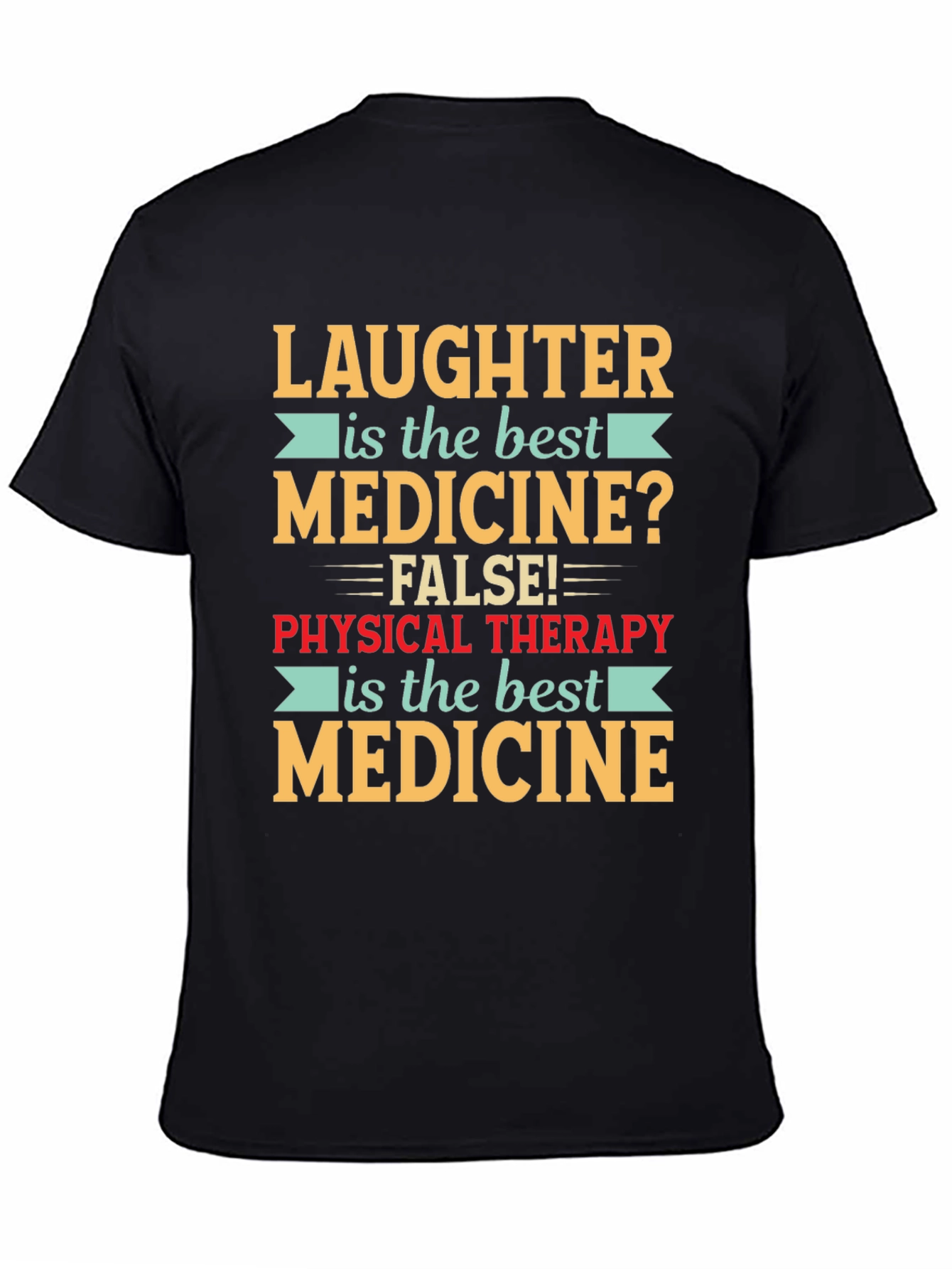 Black Laughter vs Therapy Graphic T-Shirt view 4