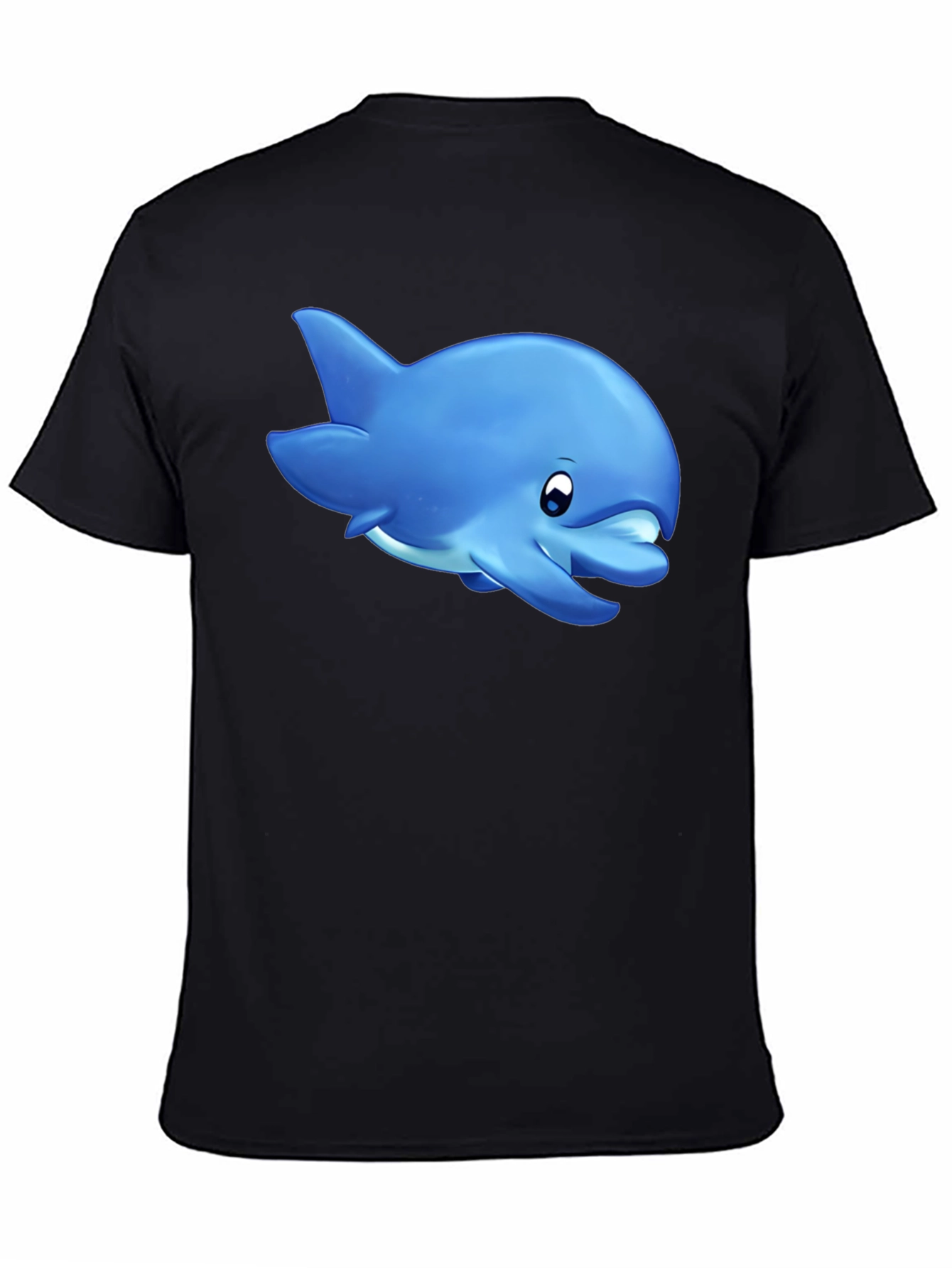 Cute Dolphin Graphic Tee - Black - 4