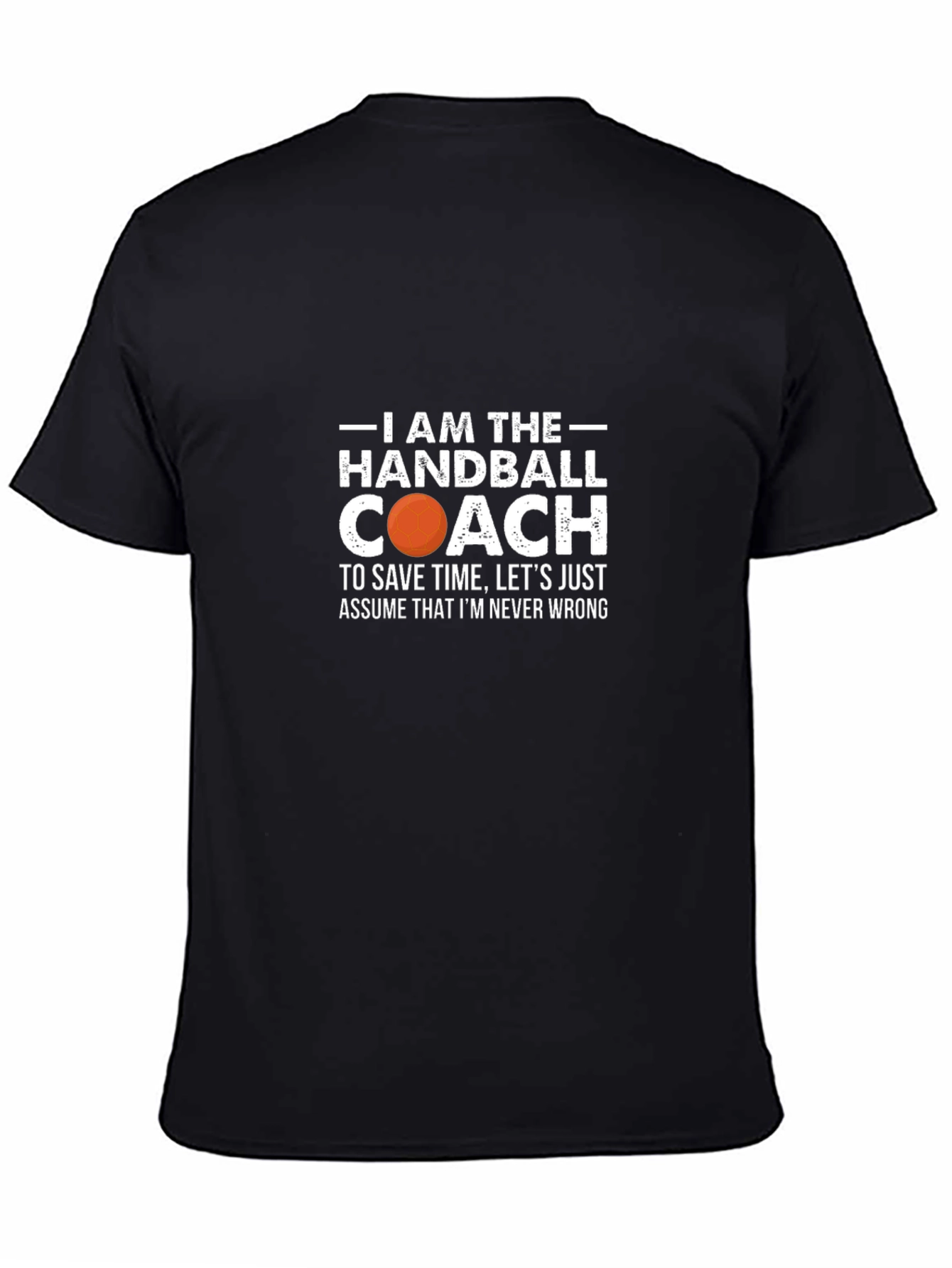 Black Handball Coach T-Shirt: Funny Gift for Coaches view 4