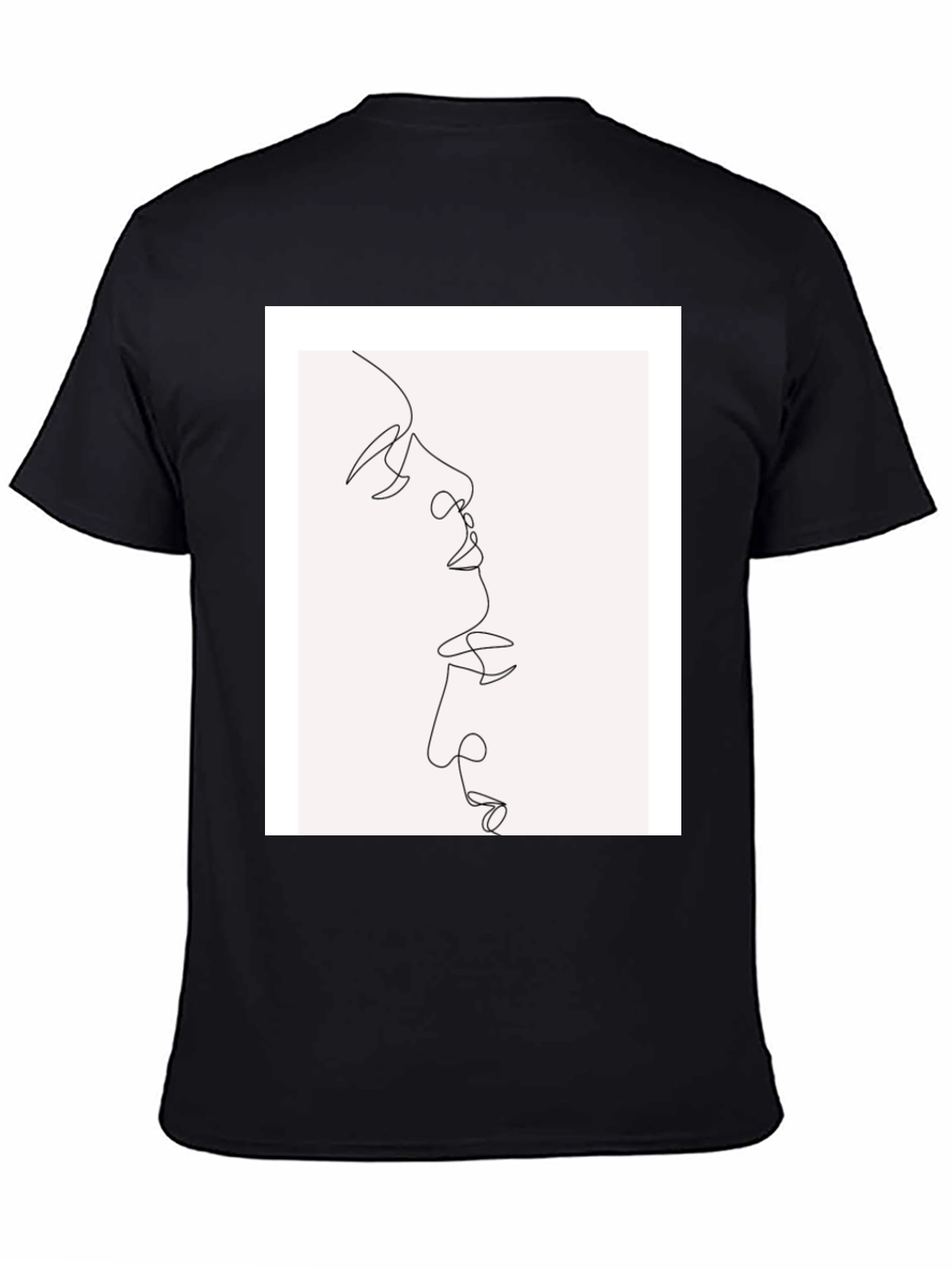 Black Abstract Line Art Graphic Tee view 4