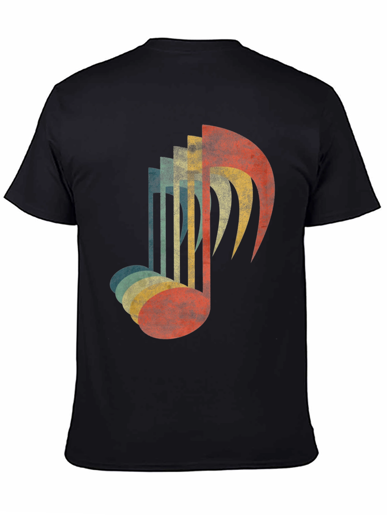 Black Retro Music Note Graphic Tee view 4
