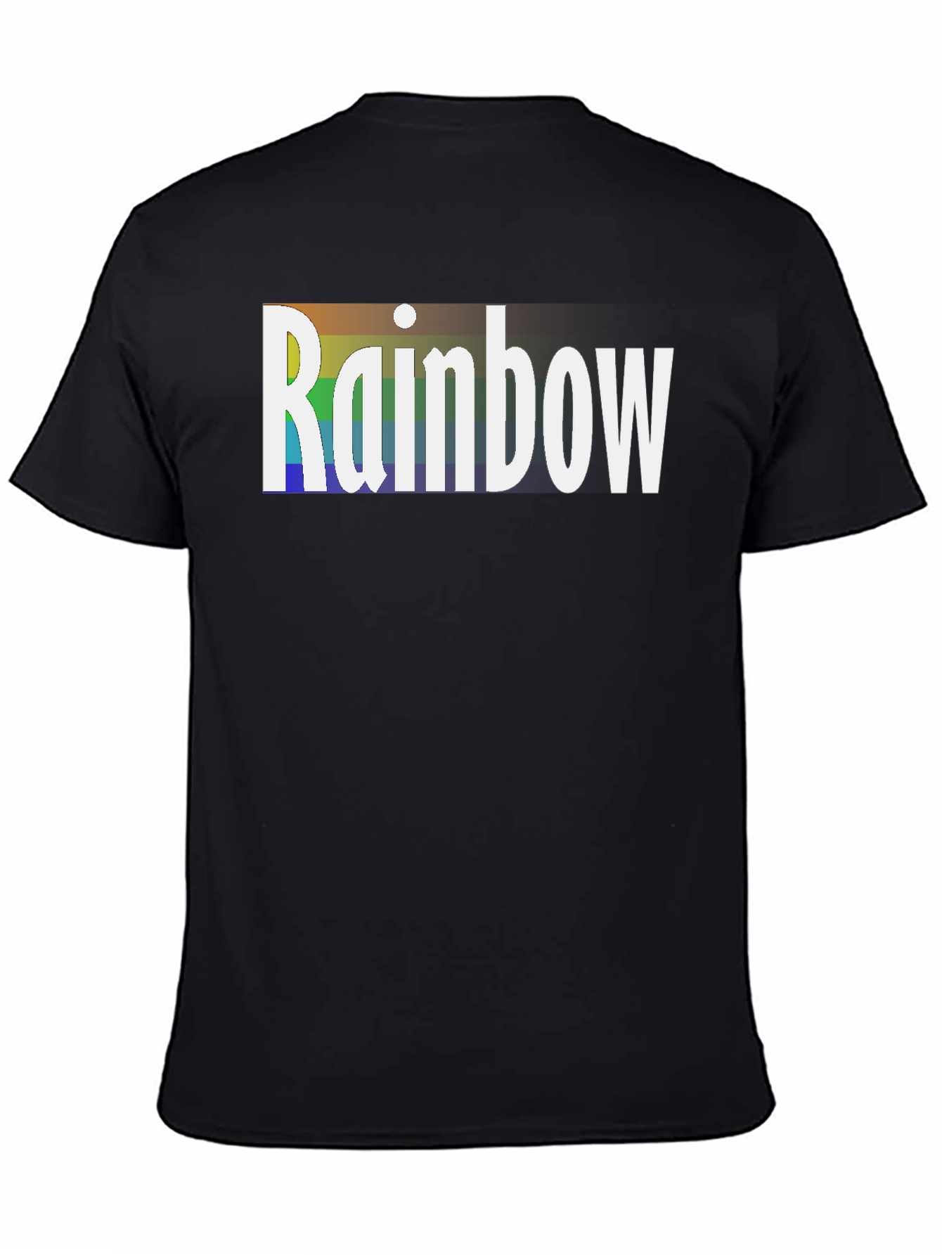 Black Rainbow Graphic Tee - Black Cotton T-Shirt view 4