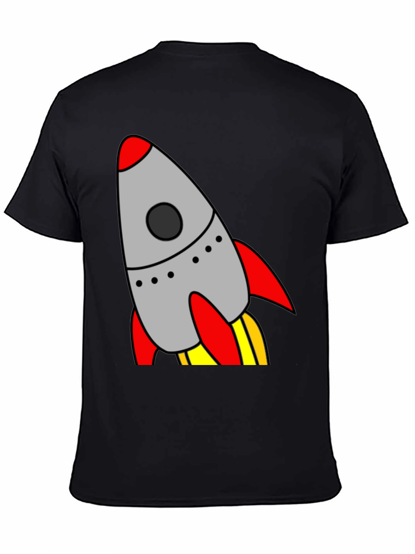 Black Rocket Launch T-Shirt - Cool Graphic Tee view 4