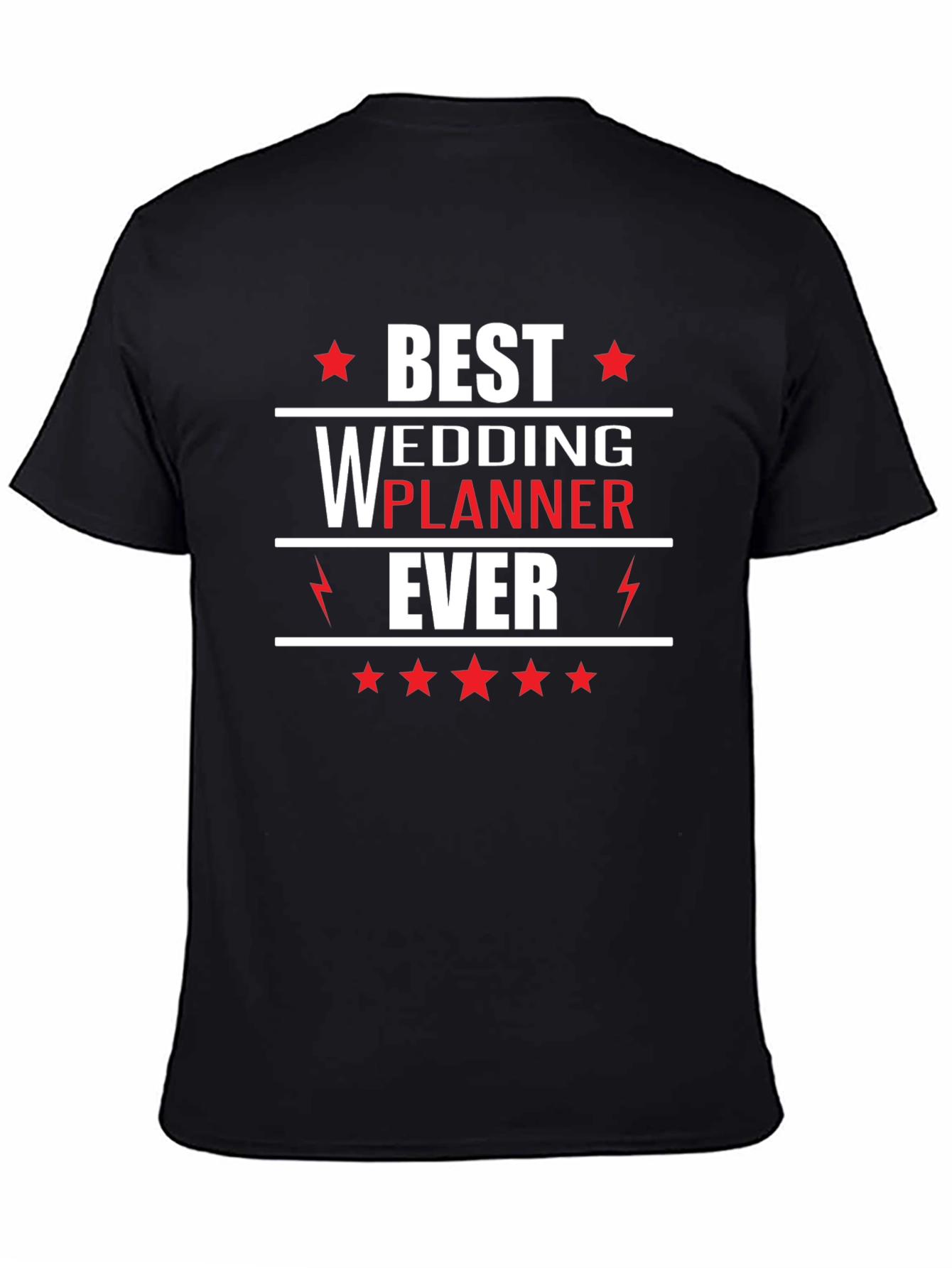 Black Best Wedding Planner Ever T-Shirt view 4