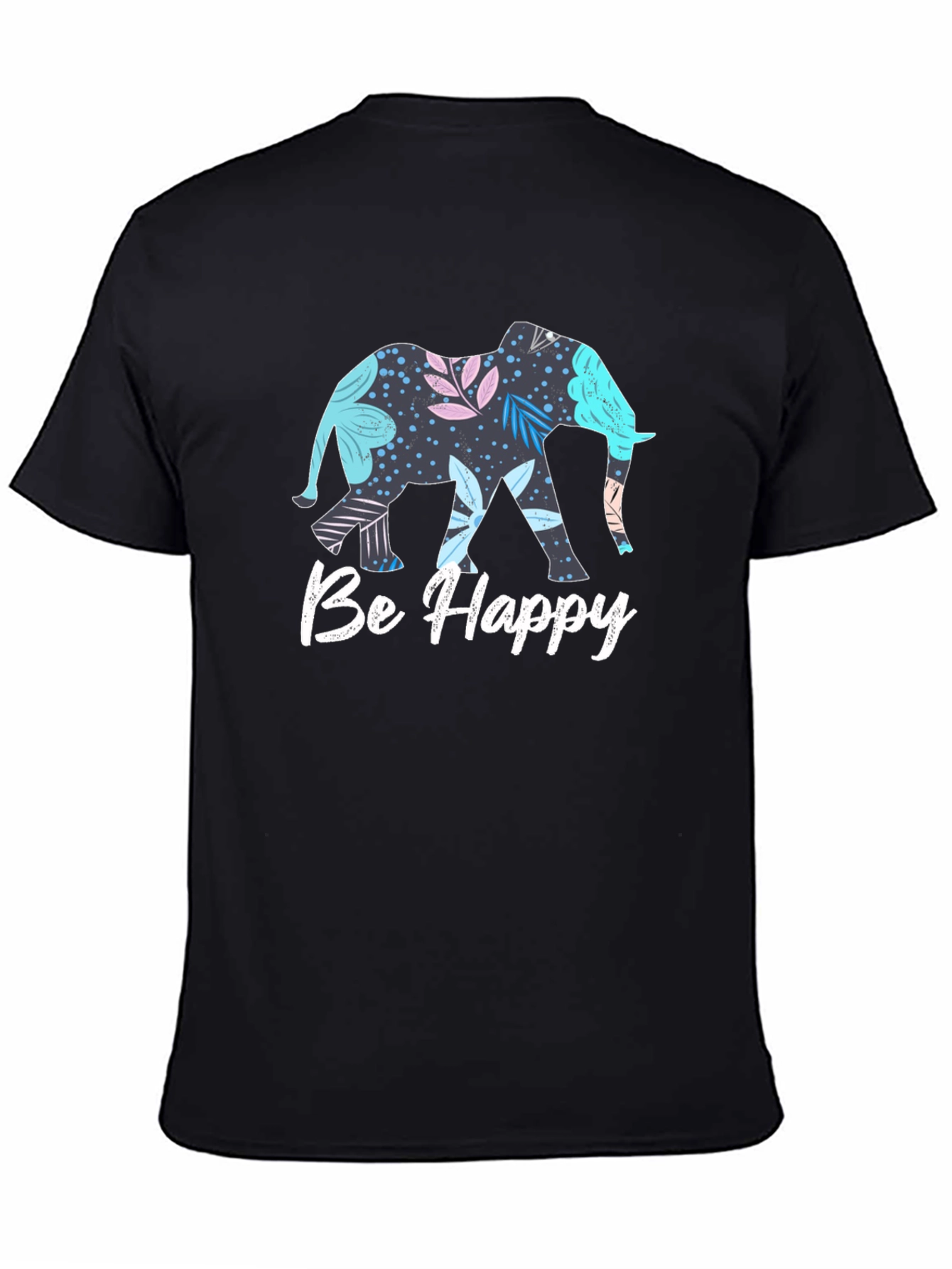 Black Elephant 'Be Happy' Graphic T-Shirt view 4