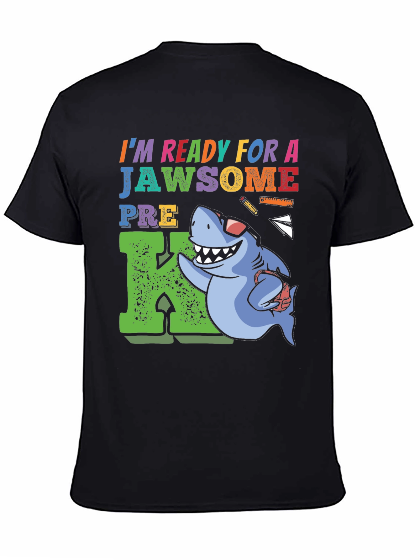 Black Ready for a Jawsome Pre-K T-Shirt view 4