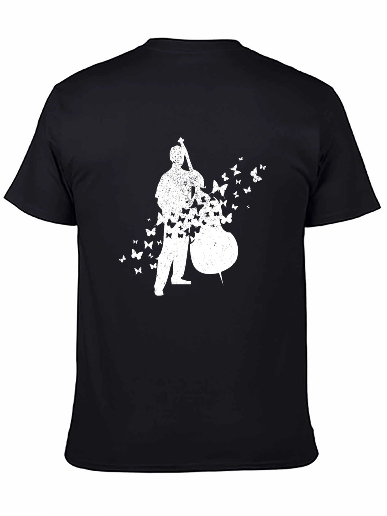 Black Bass Player Butterfly T-Shirt - Black view 4