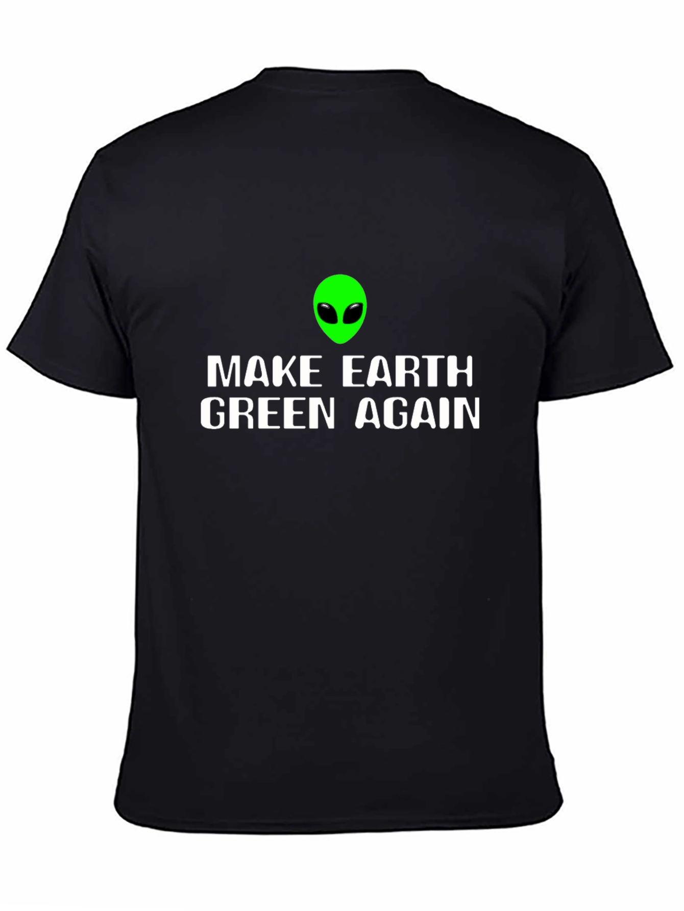 Black Make Earth Green Again Alien Graphic Tee view 4