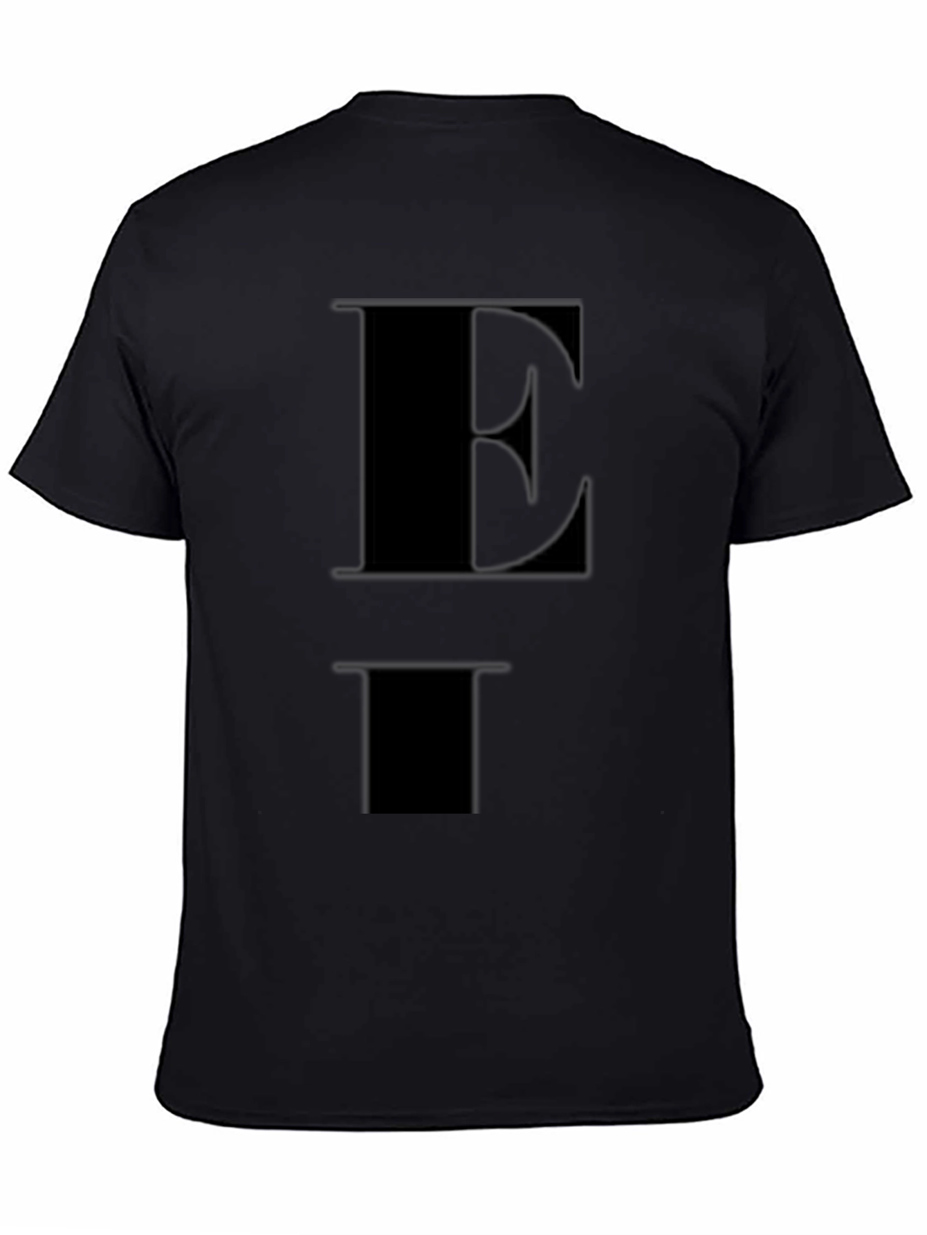 Black Bold "E" Graphic Black T-Shirt view 4