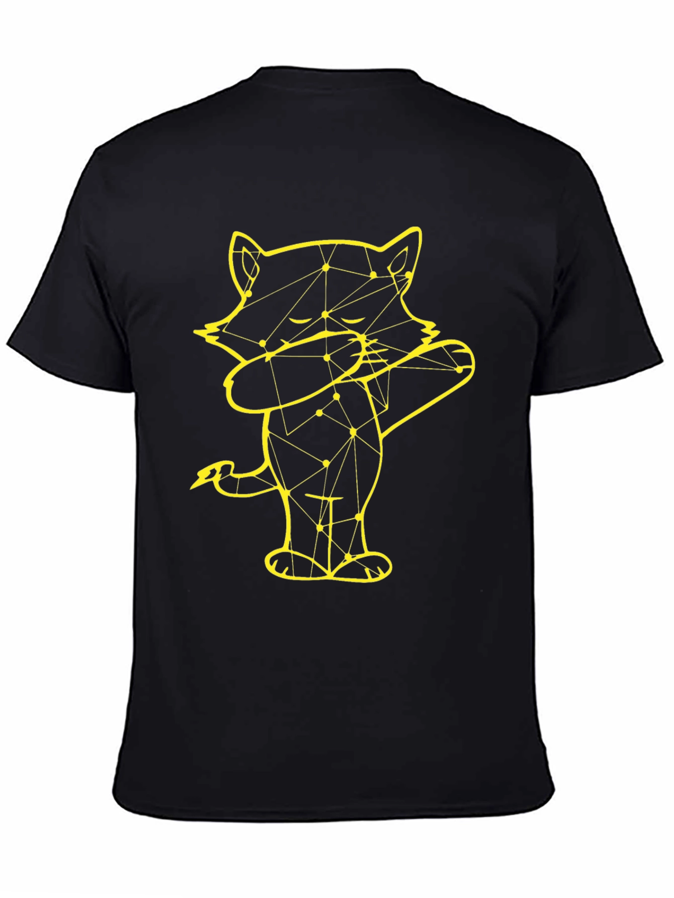 Black Dabbing Raccoon Graphic Tee - Black Cotton Blend view 4