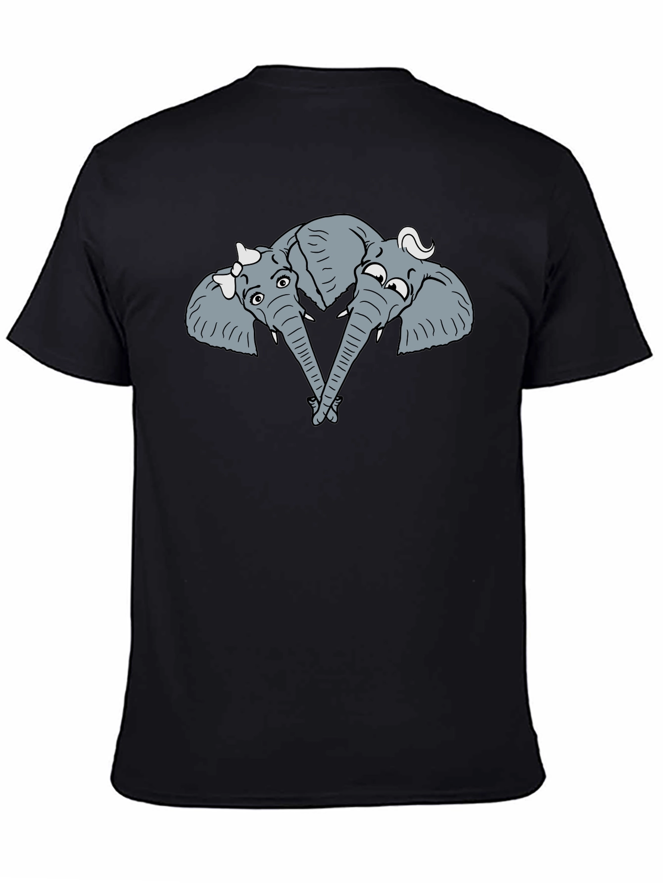 Black Elephant Heart Trunk T-Shirt view 4