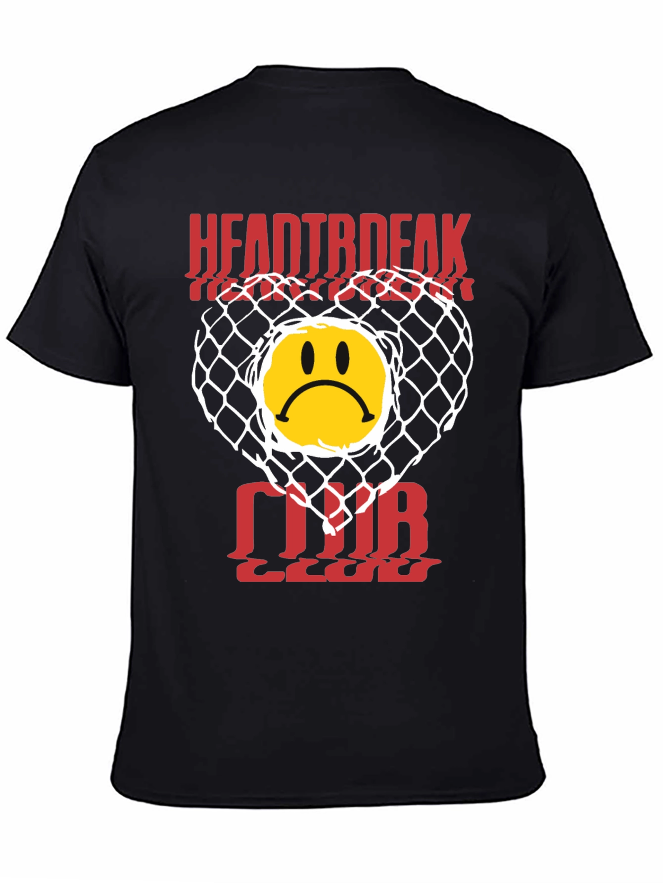 Black Heartbreak Club Graphic Tee - Black Cotton T-Shirt view 4