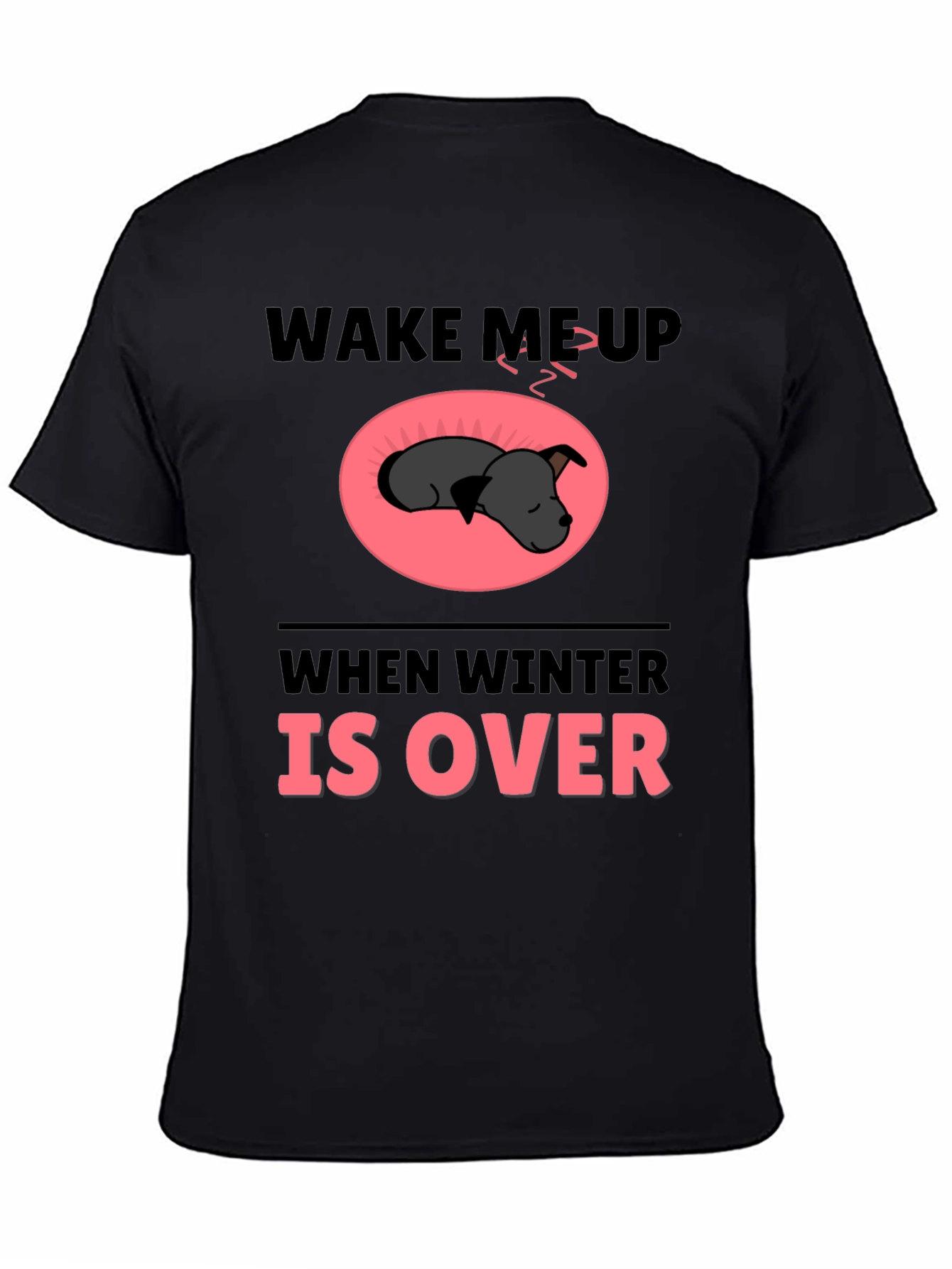 Black Wake Me Up When Winter Is Over T-Shirt view 4