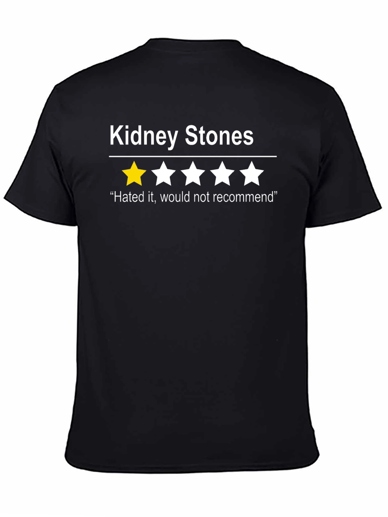 Black Kidney Stones Novelty Graphic T-Shirt - One Star Rating view 4