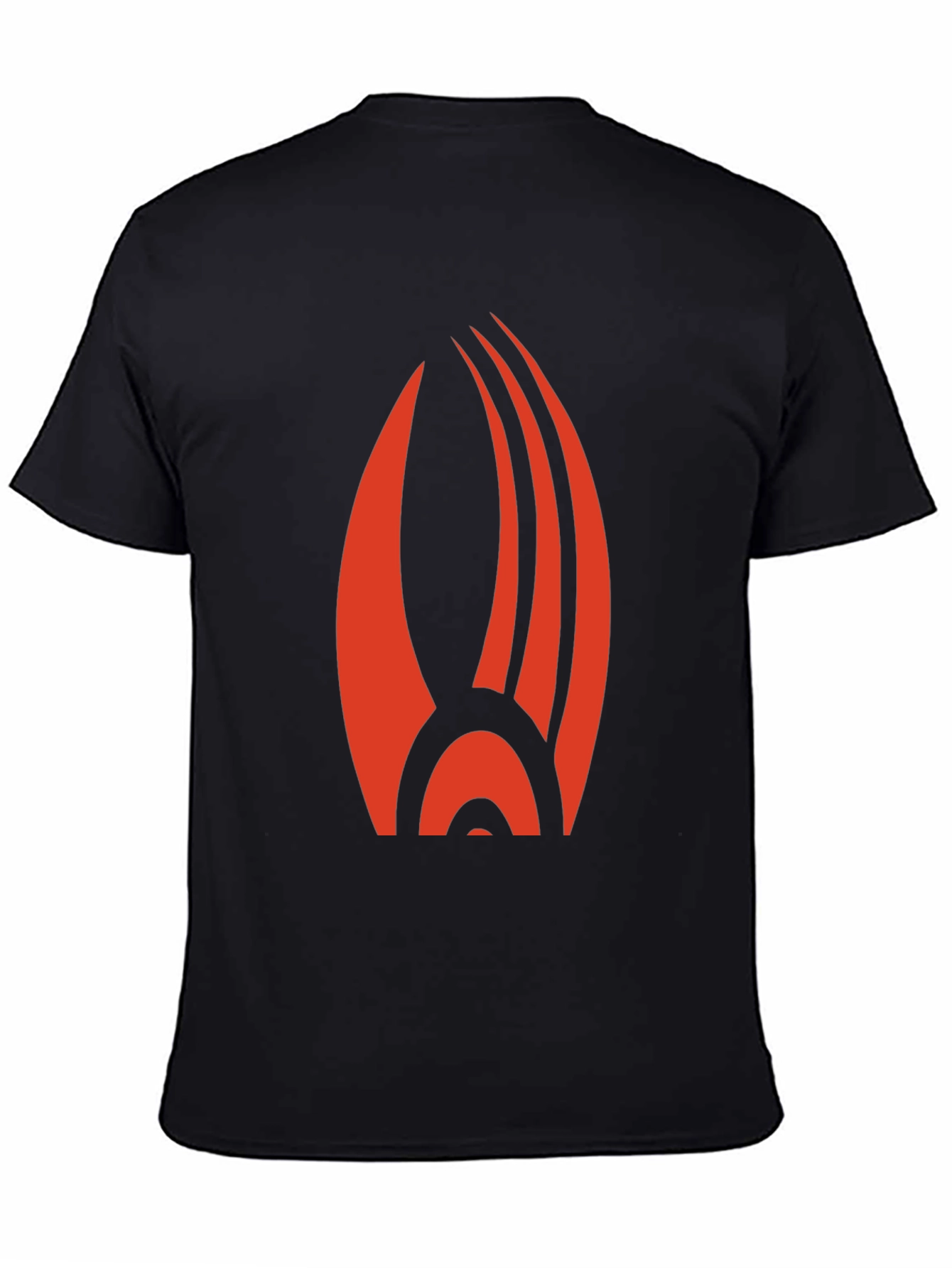 Black Bold Red Emblem Black T-Shirt: Striking Graphic Tee view 4