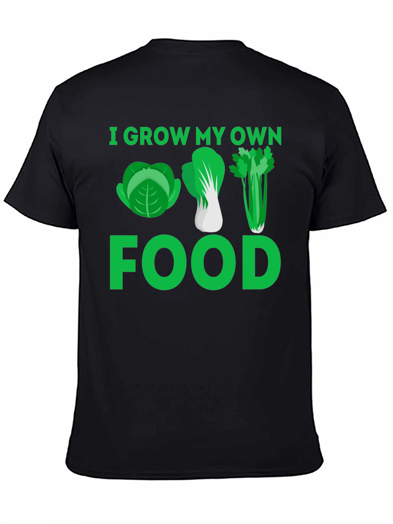 Black I Grow My Own Food T-Shirt - Gardening Tee view 4