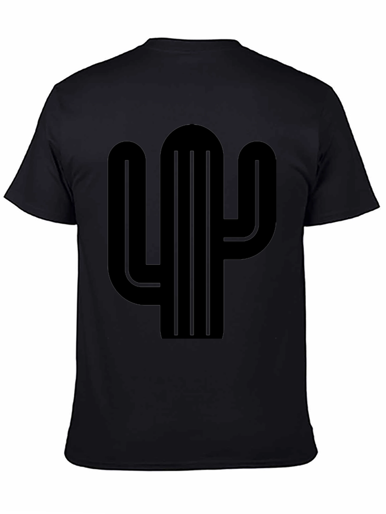 Black Black Cactus Graphic Tee - Desert Style Shirt view 4