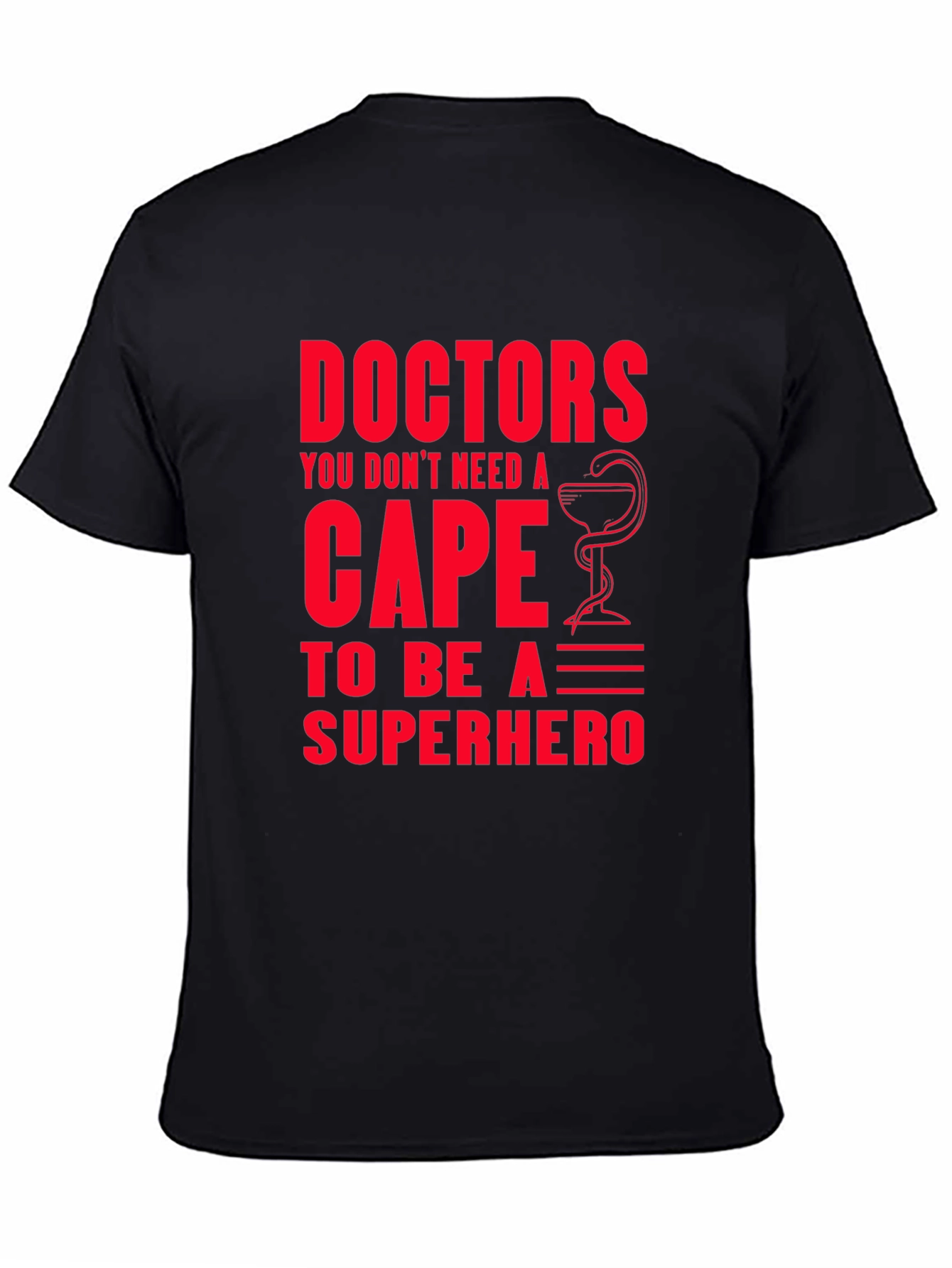 Black Doctors Superhero Graphic Tee - Black Cotton T-Shirt view 4