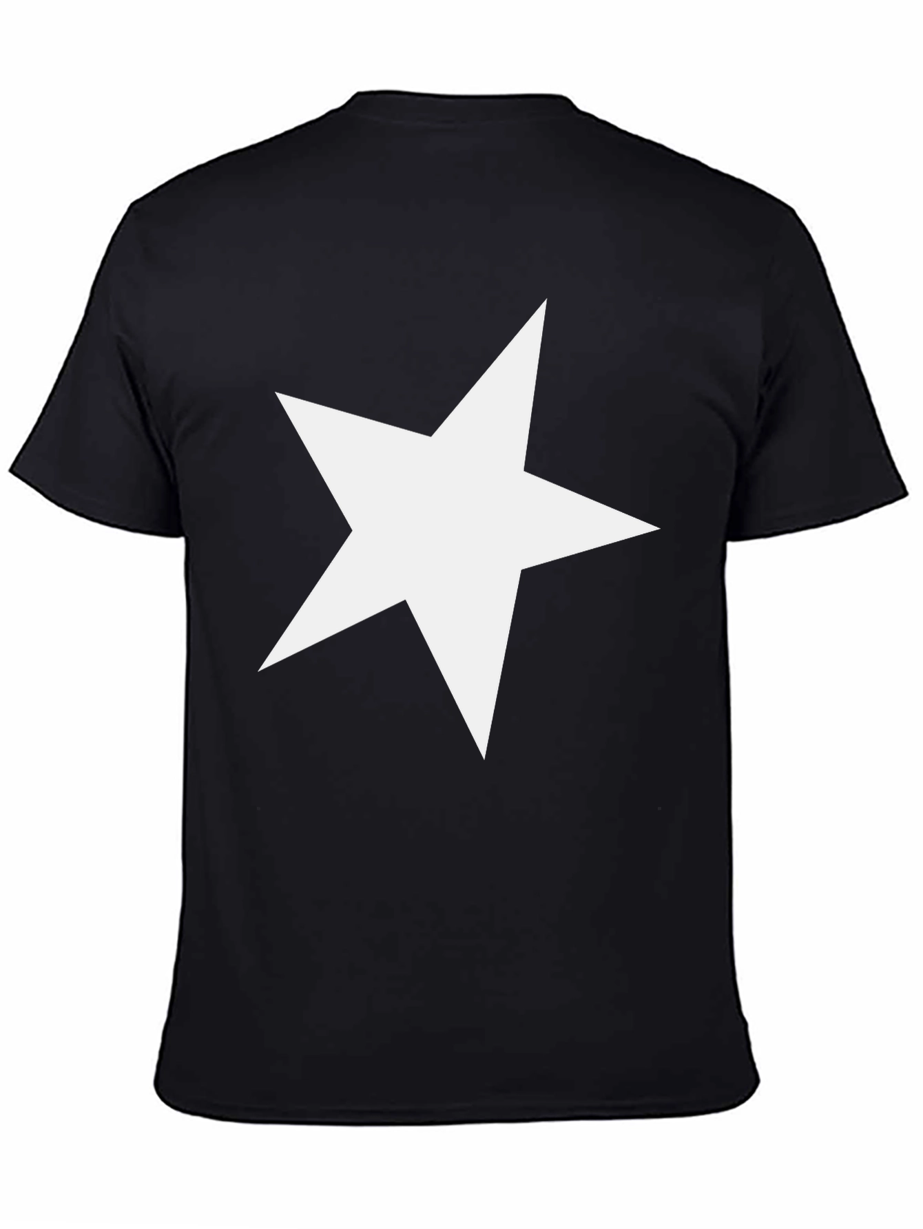 Black Bold Star Graphic Tee - Casual Black T-Shirt view 4