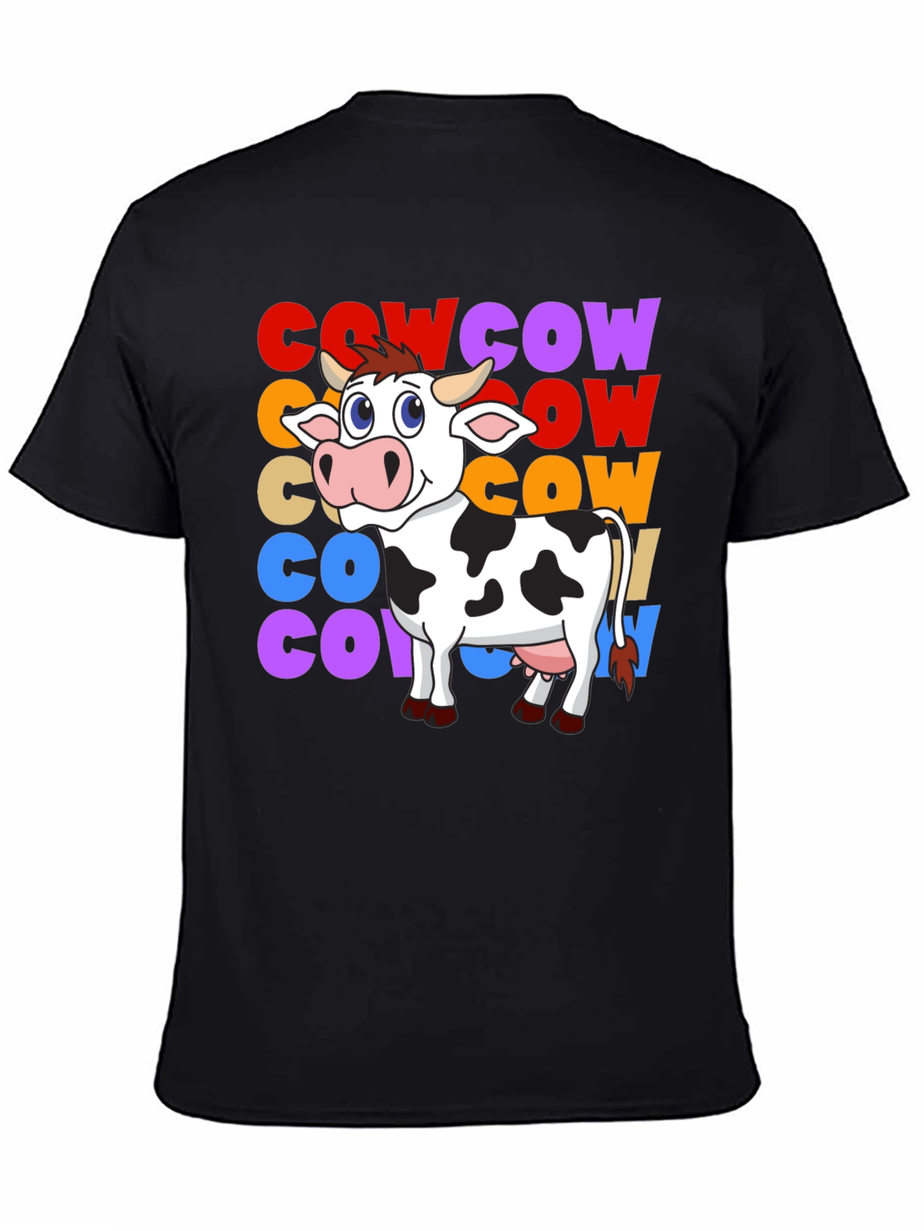 Black Cow Graphic T-Shirt - Fun Animal Tee view 4