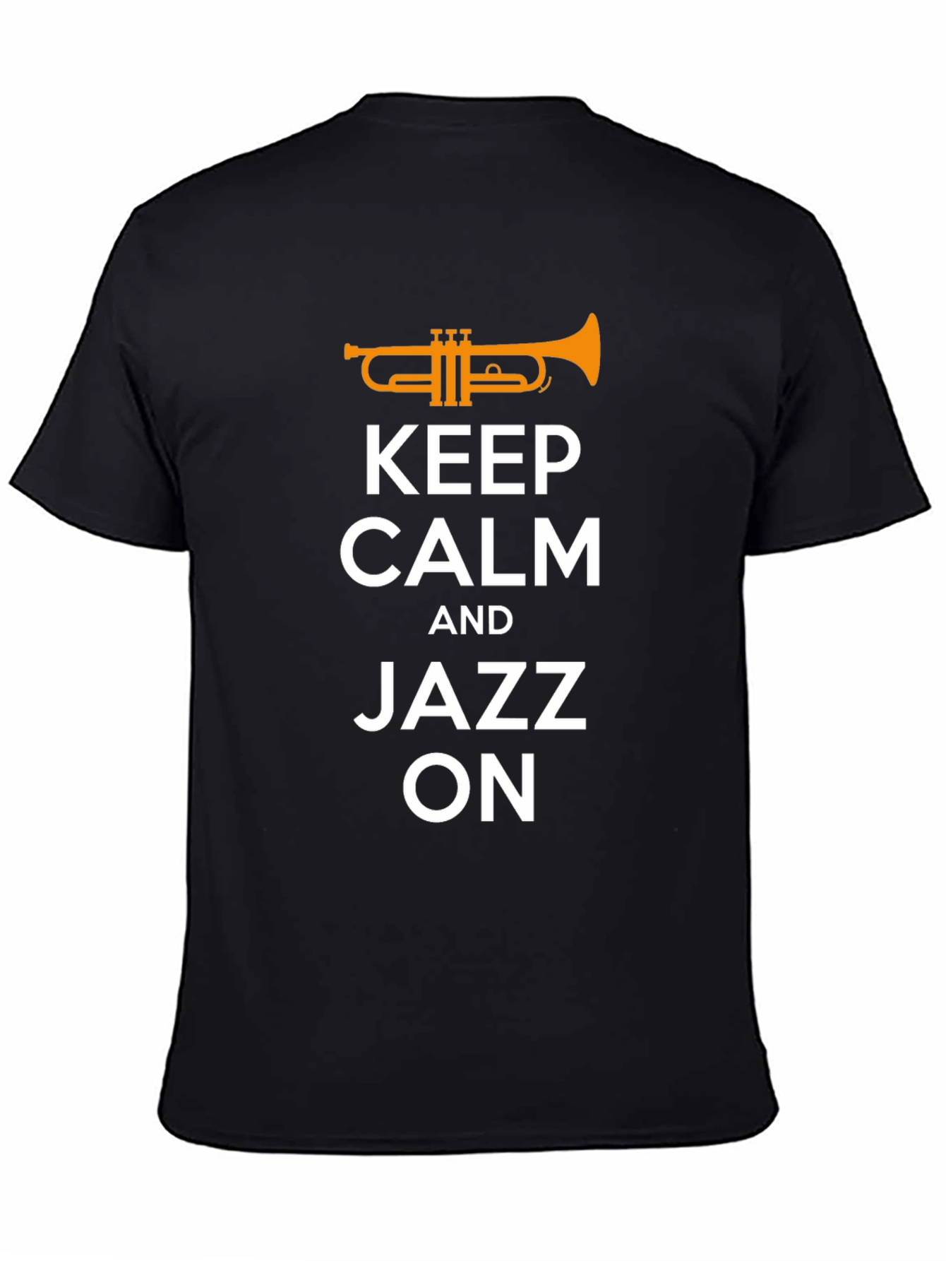 Black Keep Calm Jazz On T-Shirt view 4