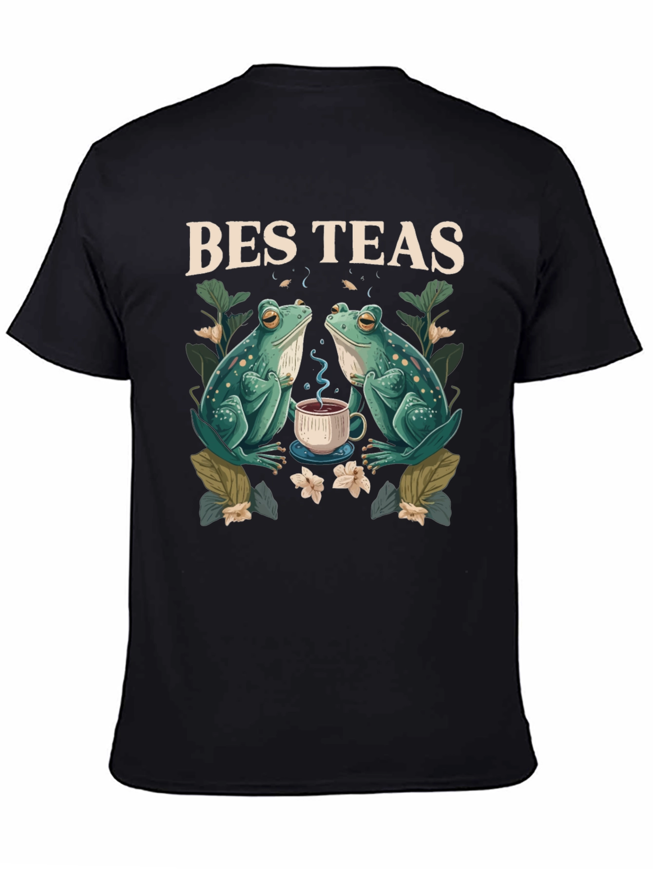 Black Bes Teas T-Shirt - Frog Tea Party view 4
