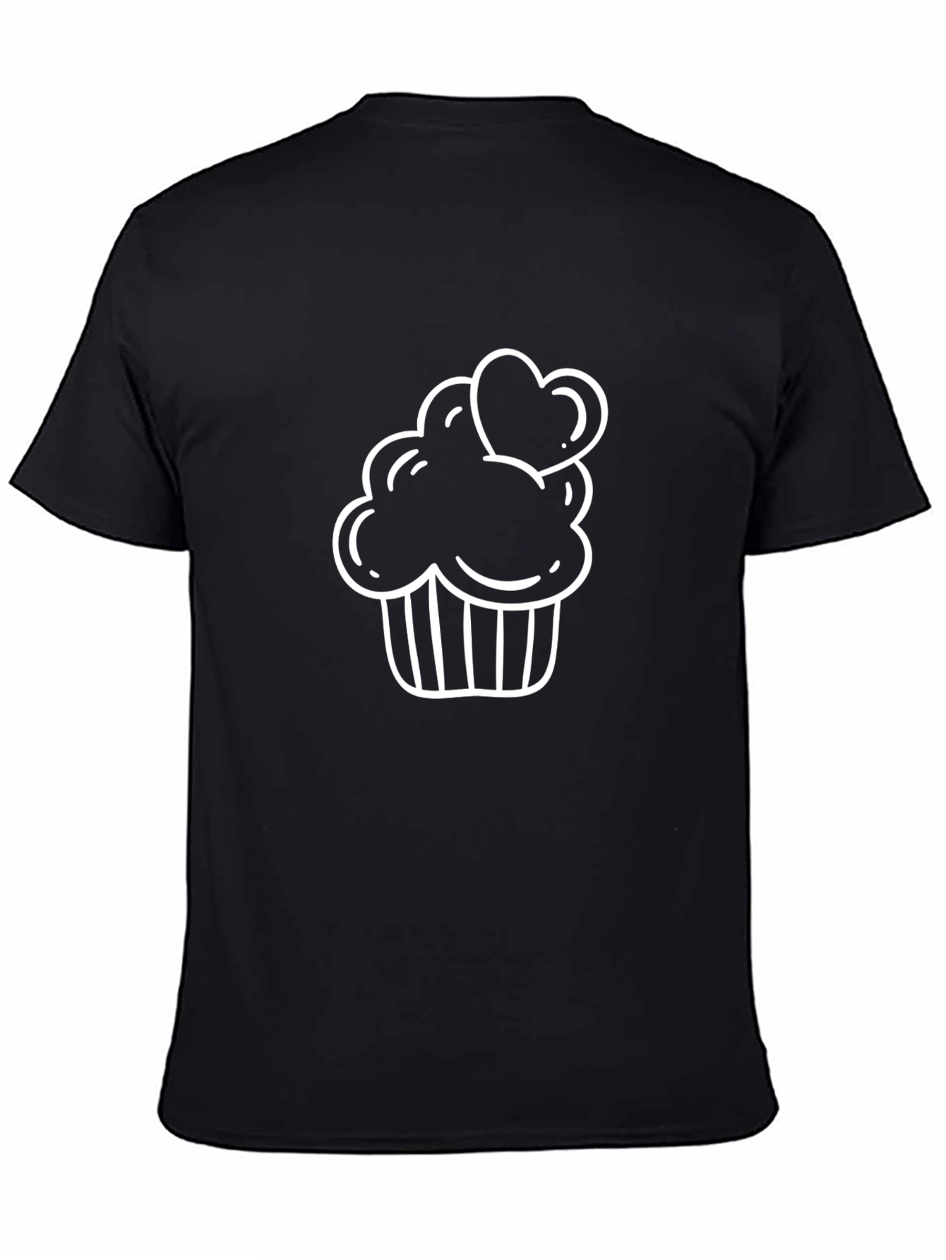 Black Cupcake Heart Tee - Sweet Graphic T-Shirt view 4