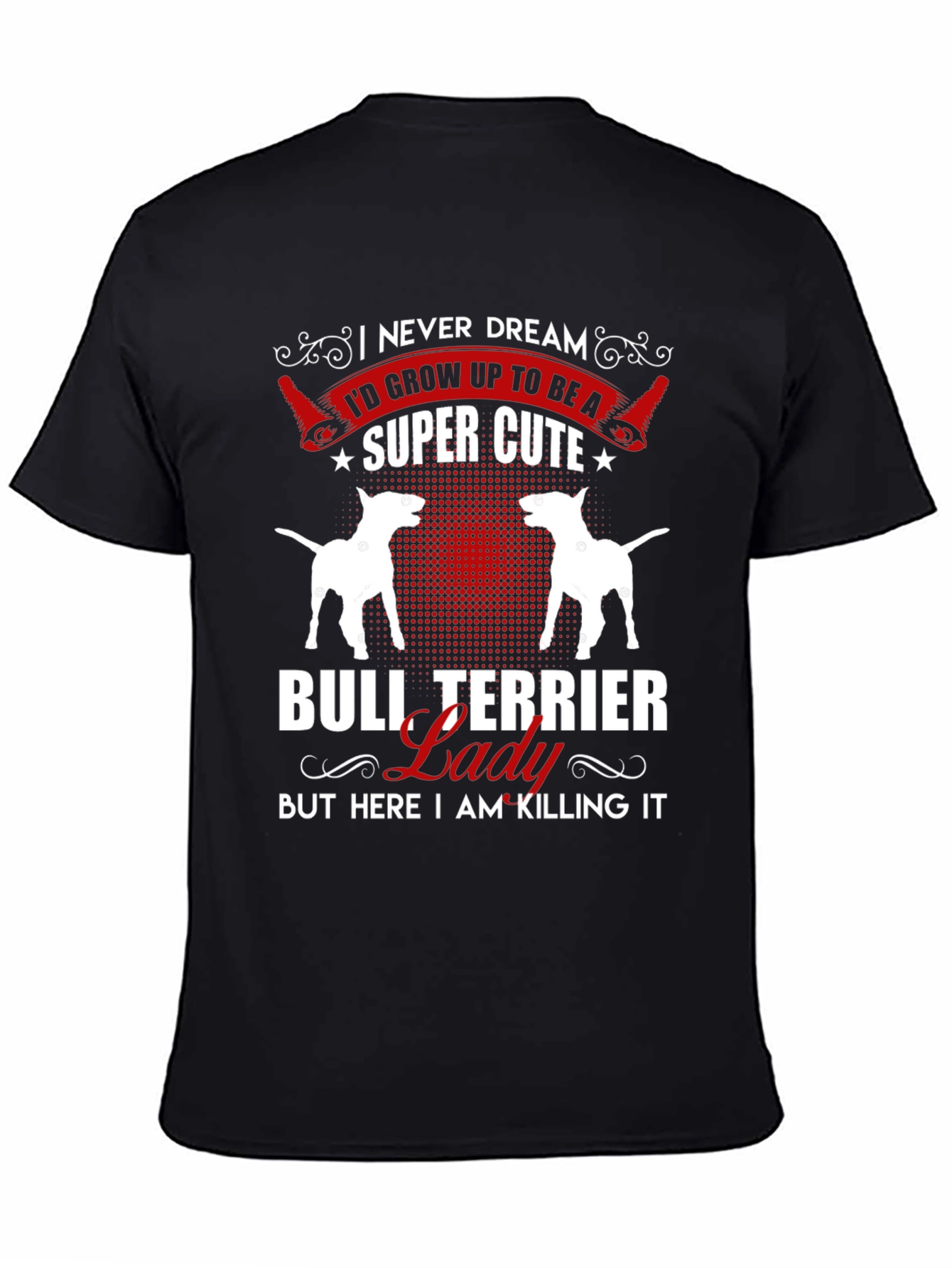 Black Bull Terrier Lady T-Shirt view 4