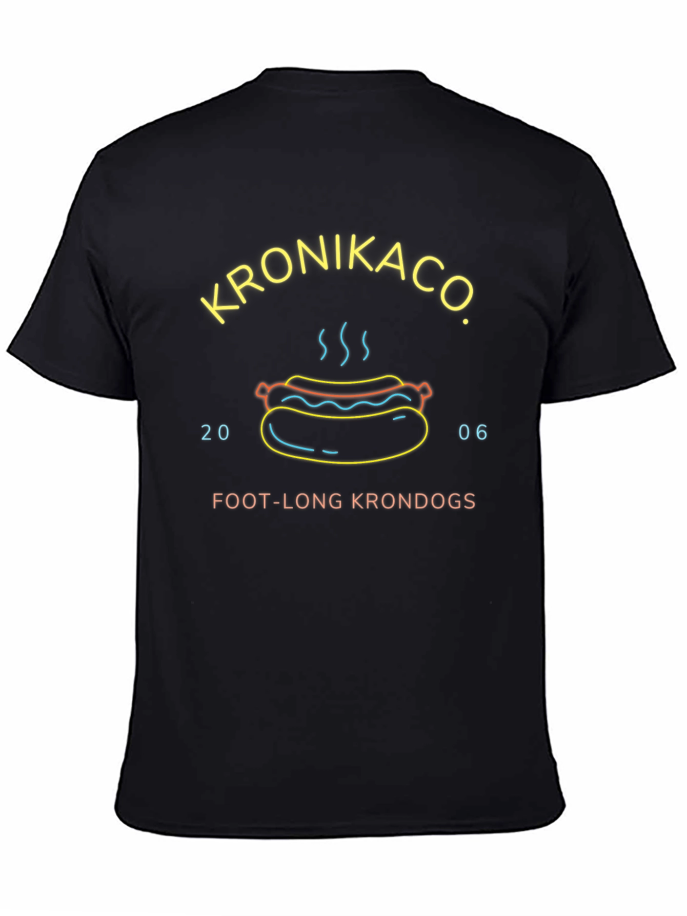 Black Kronikaco Foot-Long Krondogs Graphic Tee view 4