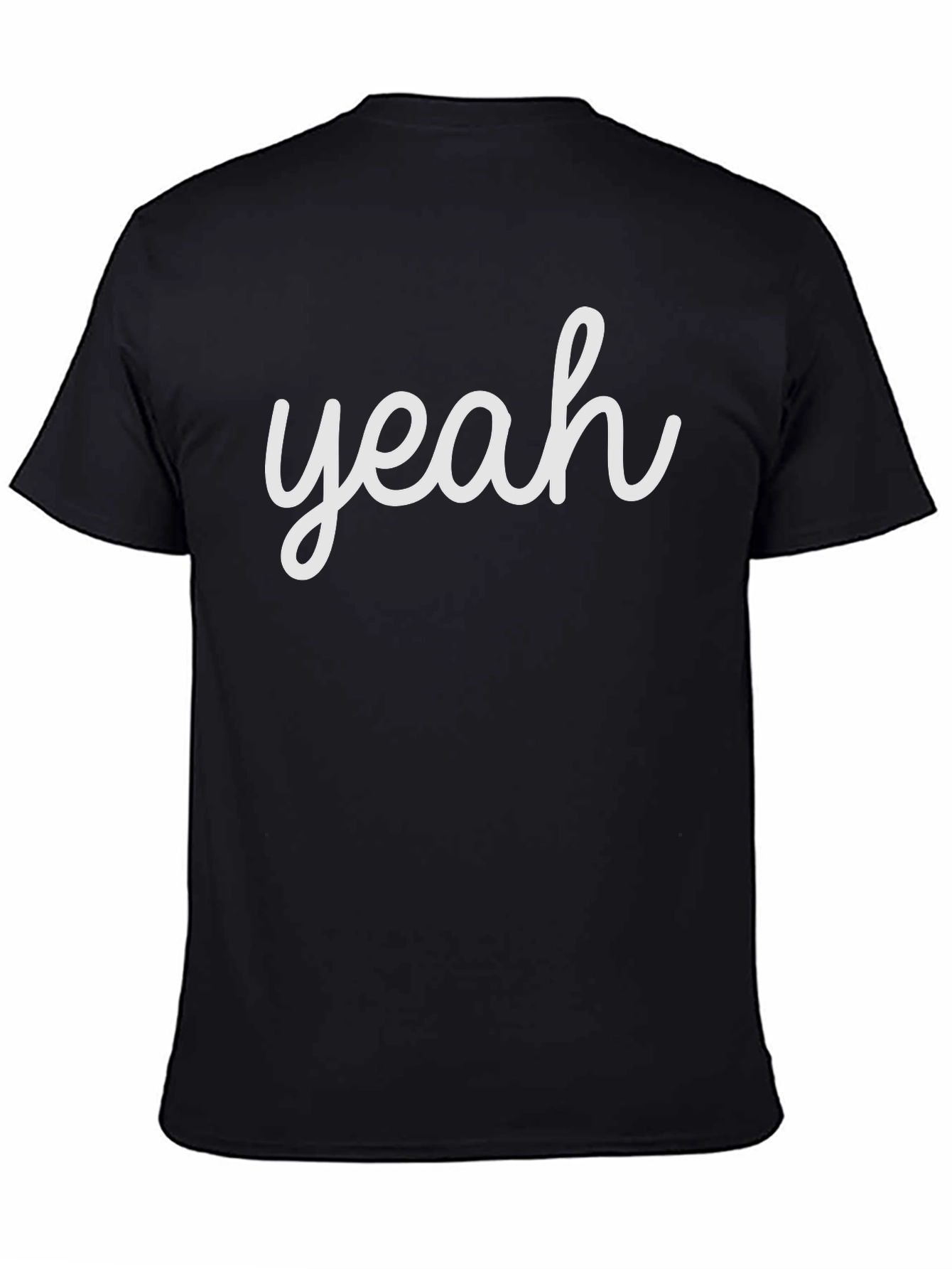 Black Yeah Graphic Tee - Cool Casual Black T-Shirt view 4