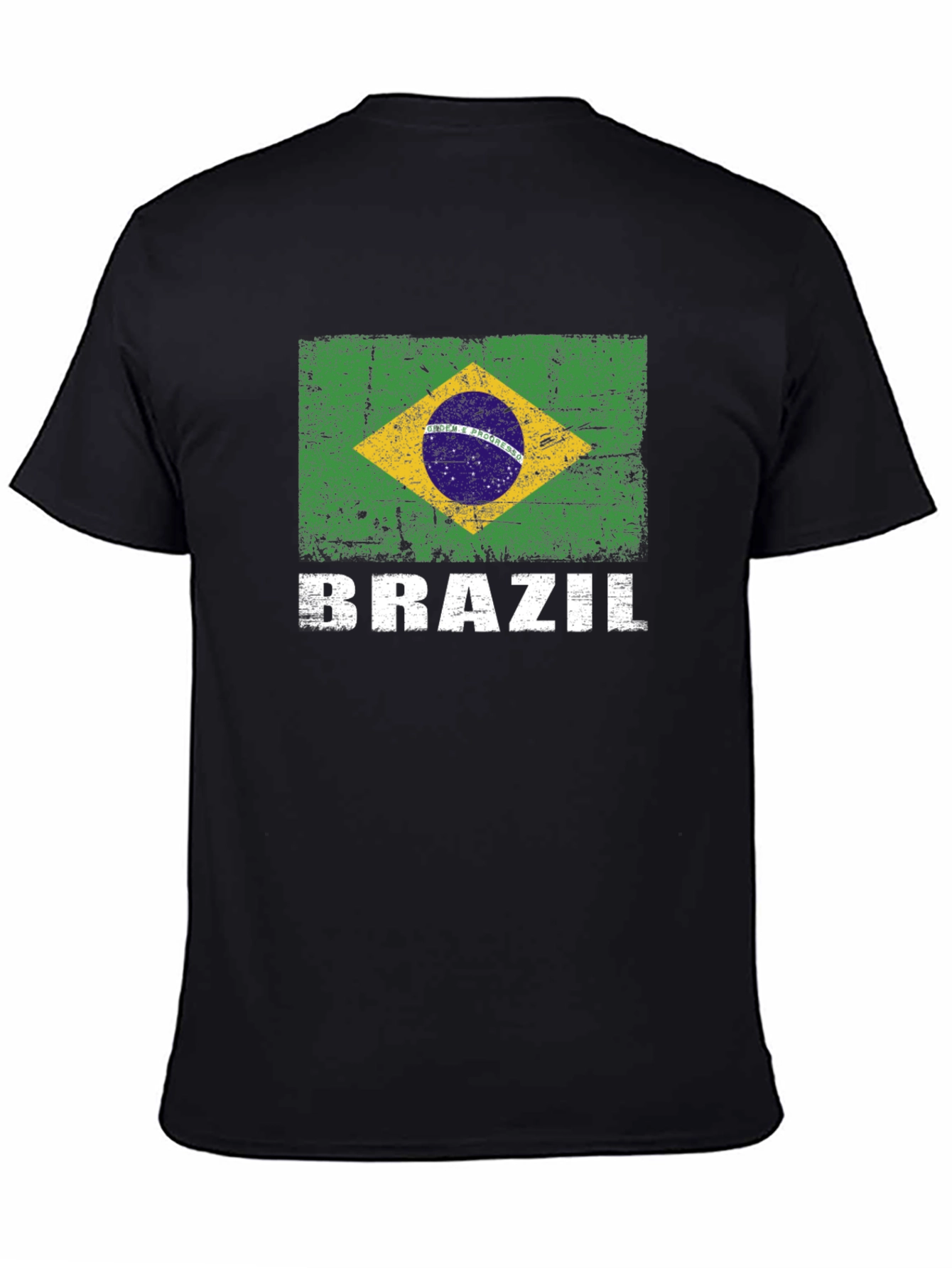 Black Brazil Flag Graphic Print T-Shirt view 4
