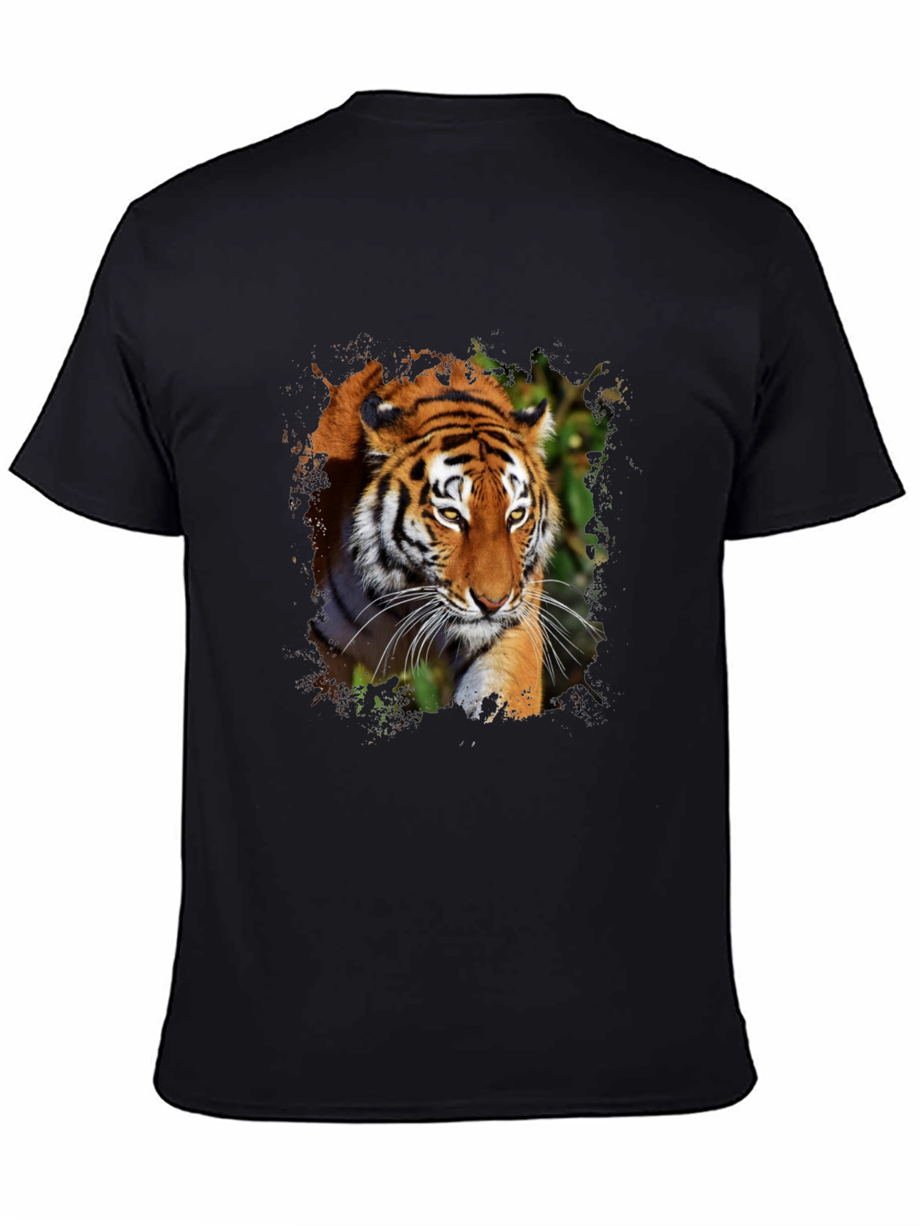 Black Tiger Graphic Print Black T-Shirt view 4