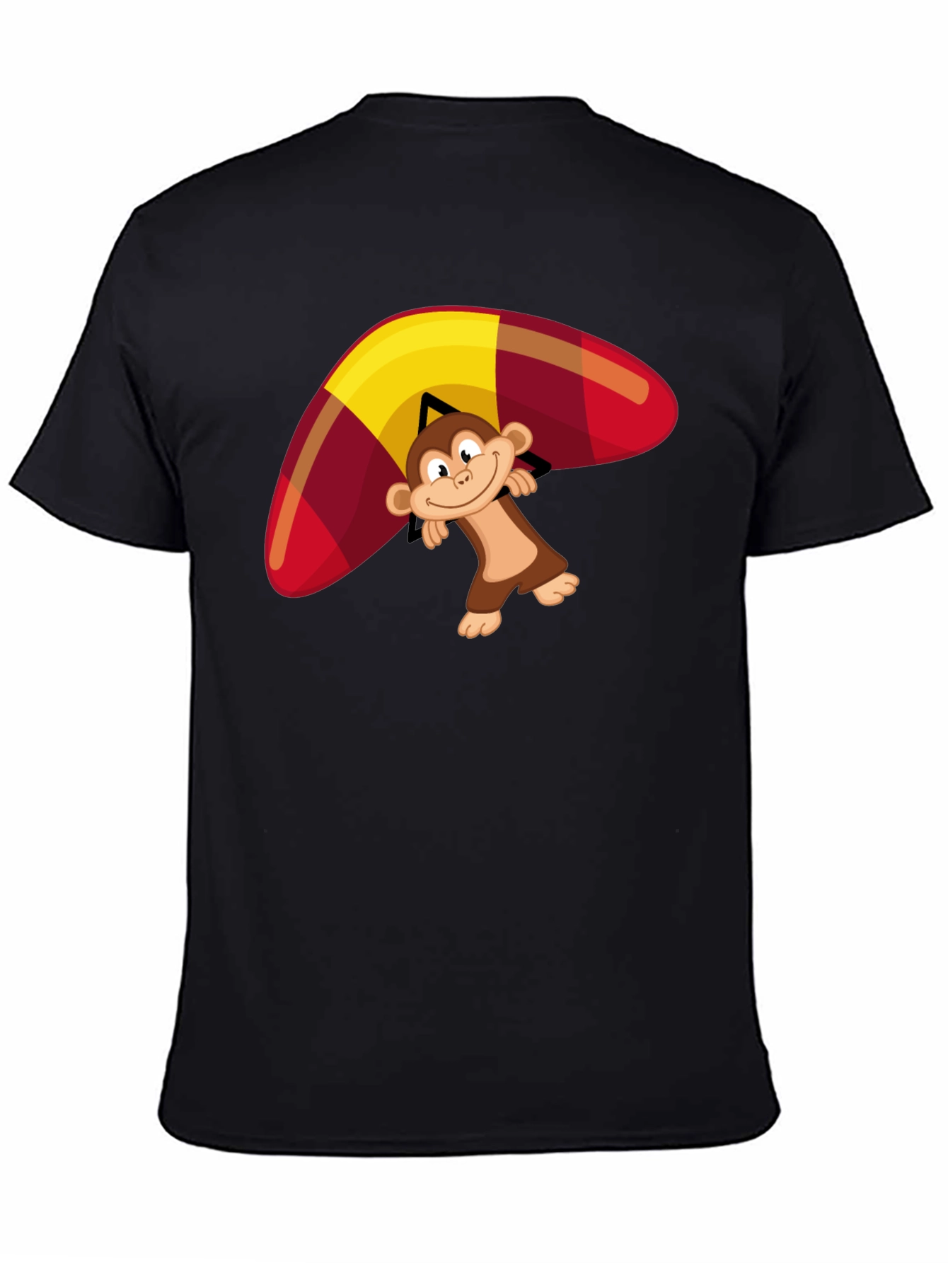 Black Monkey Hang Gliding Graphic T-Shirt view 4