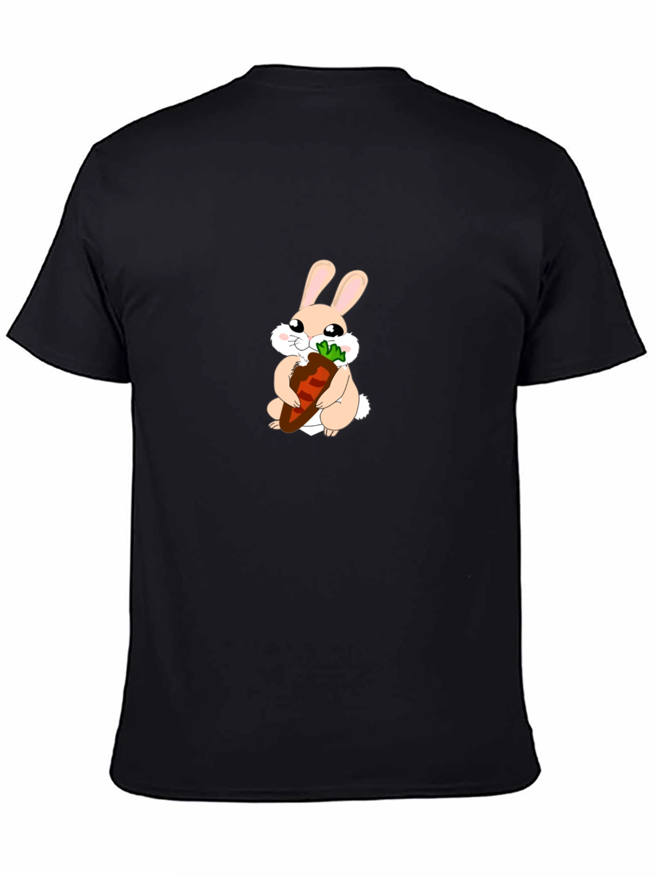 Black Cute Bunny Carrot Graphic Tee view 4