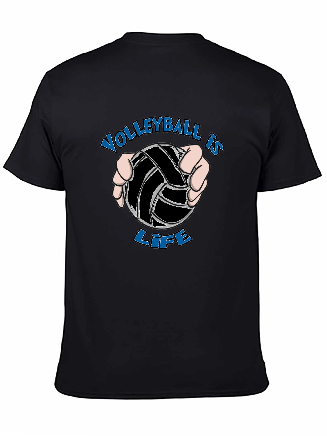 Black Volleyball is Life Graphic Tee view 4