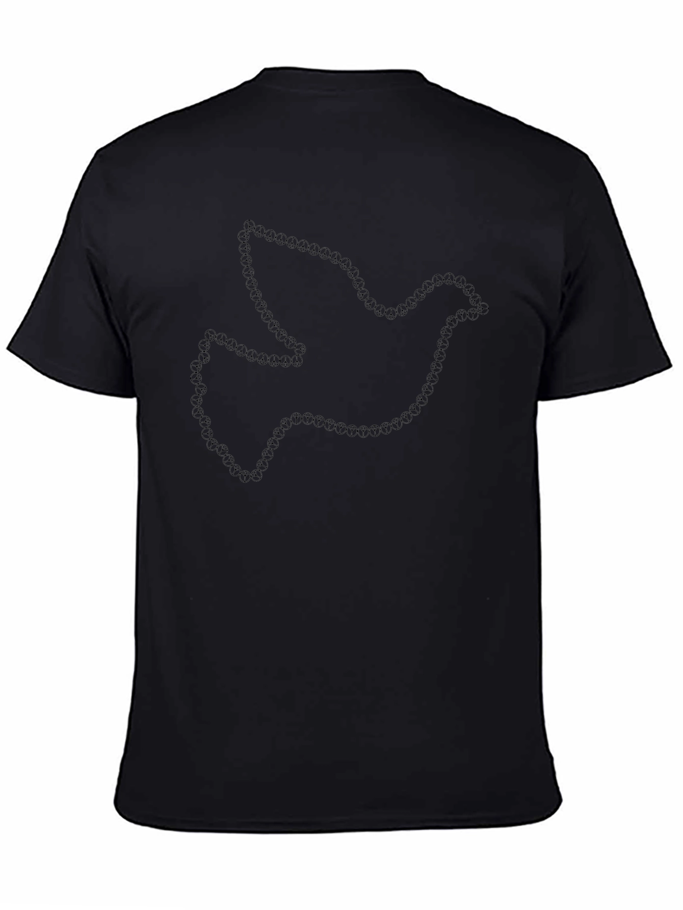 Black Peace Dove Graphic Tee - Black Crew Neck T-Shirt view 4