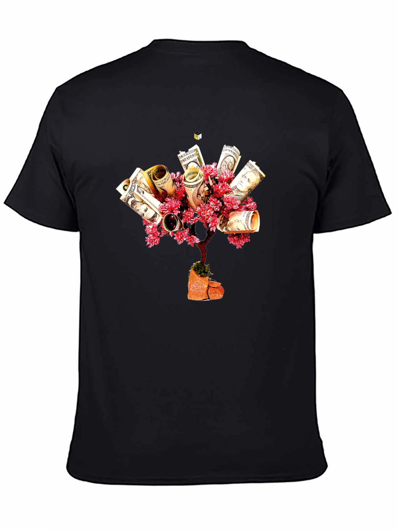 Black Money Tree Graphic Tee - Black Cotton Blend view 4