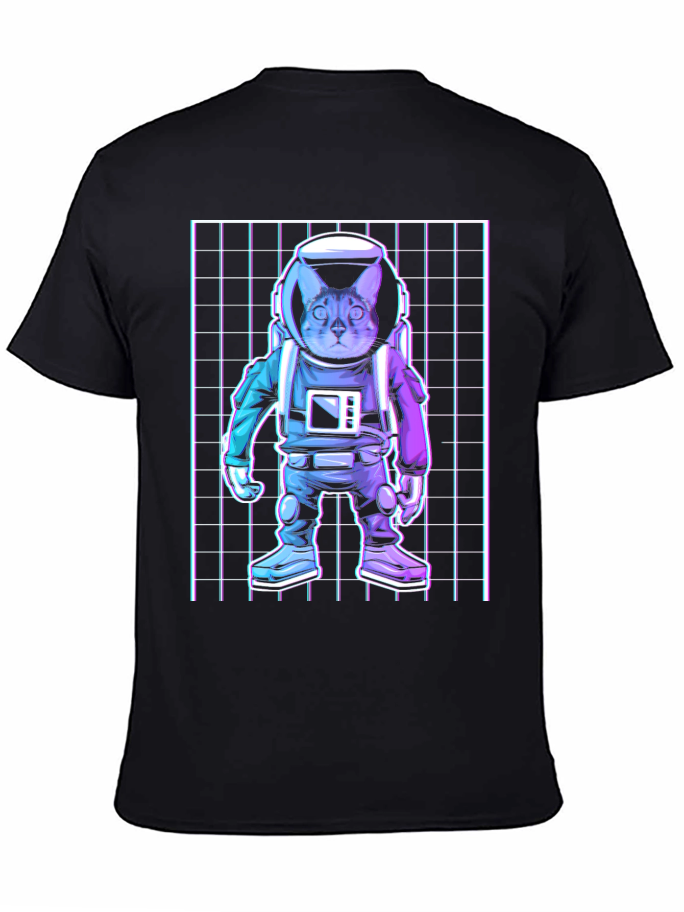 Black Cat Astronaut Graphic T-Shirt view 4