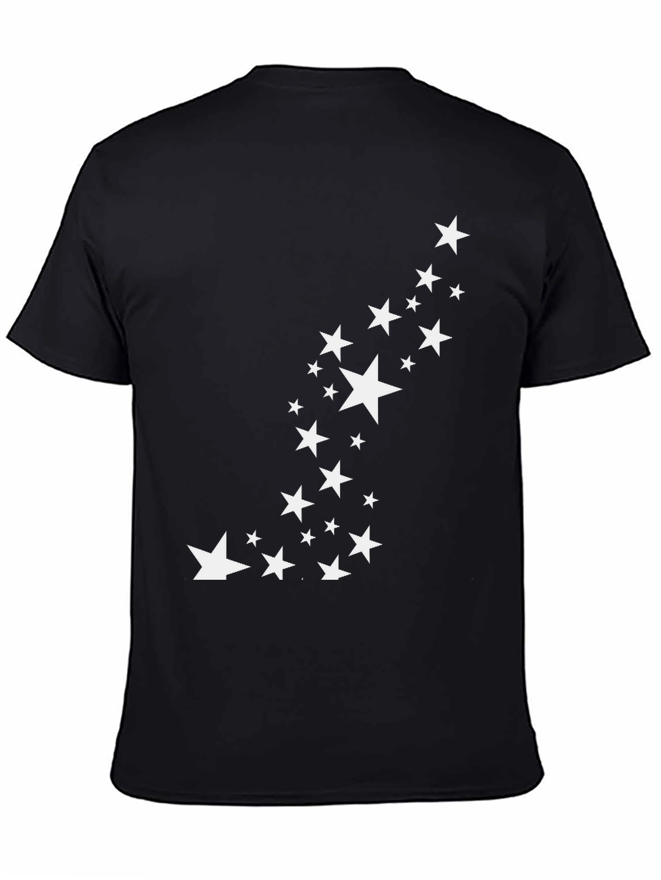Black Stylish Black Tee with Star Graphic view 4