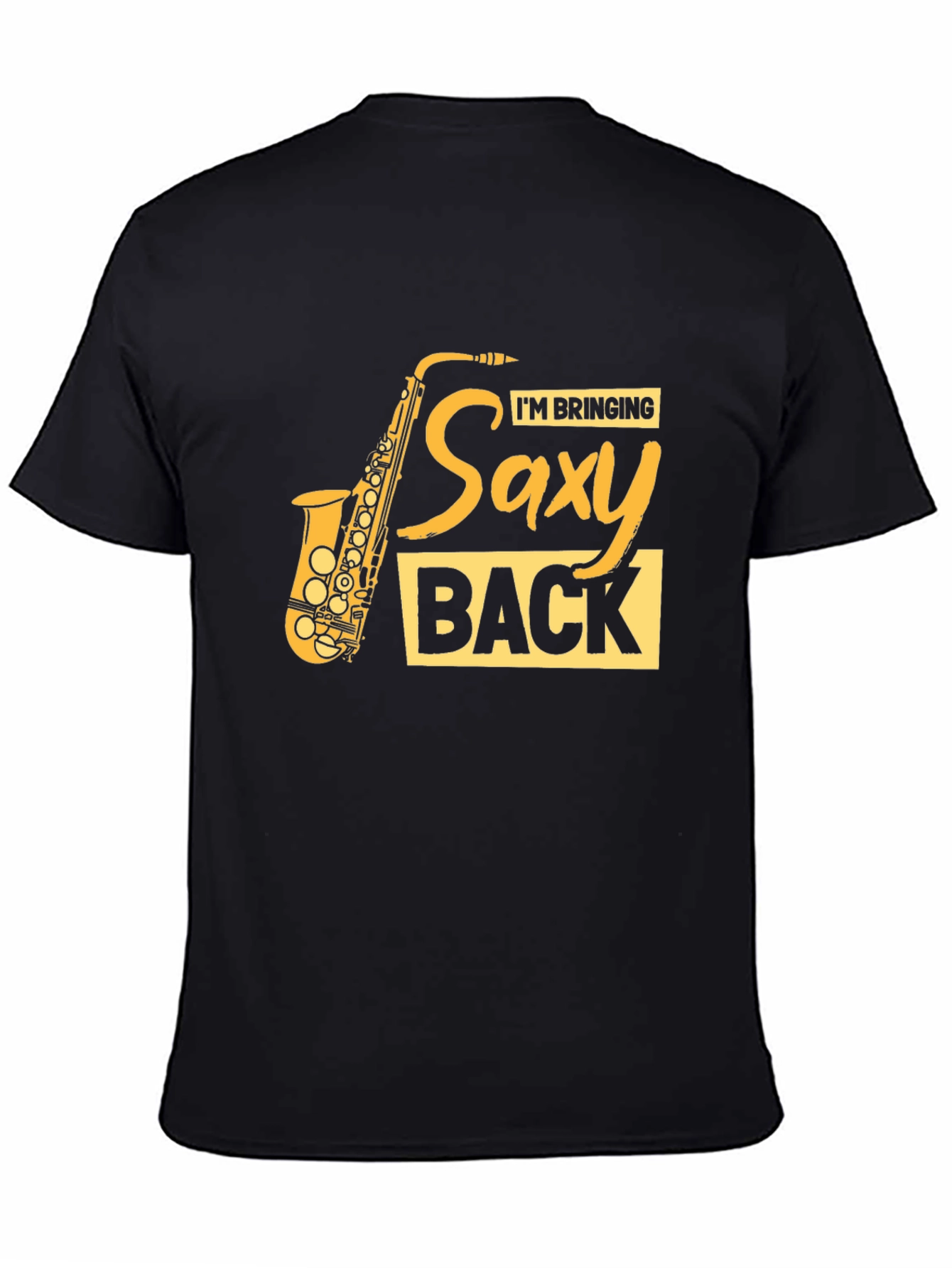 Black Saxy Back T-Shirt - Music Lover Tee view 4