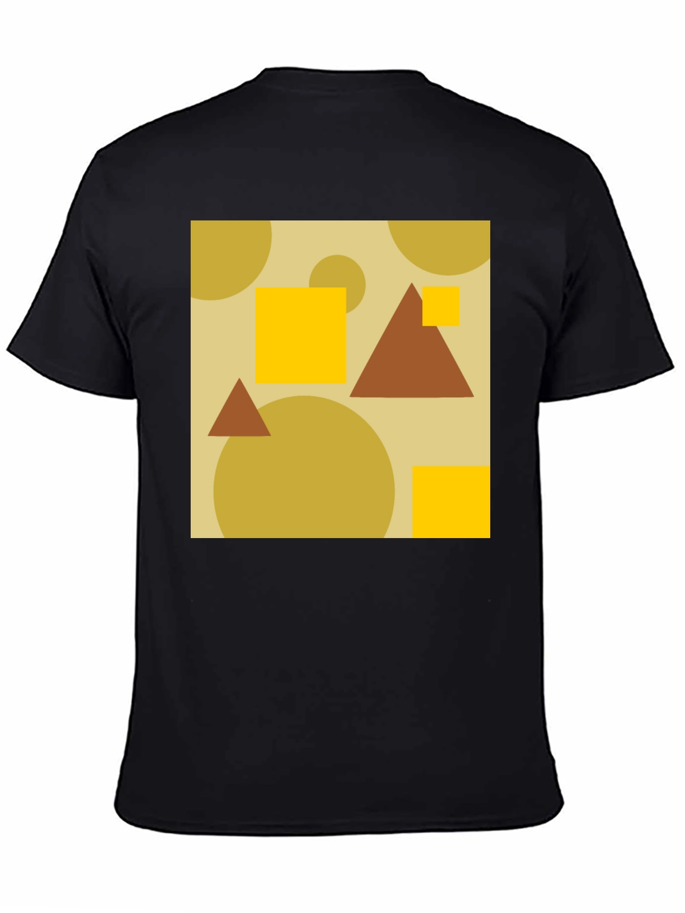 Black Geometric Pattern Black T-Shirt view 4