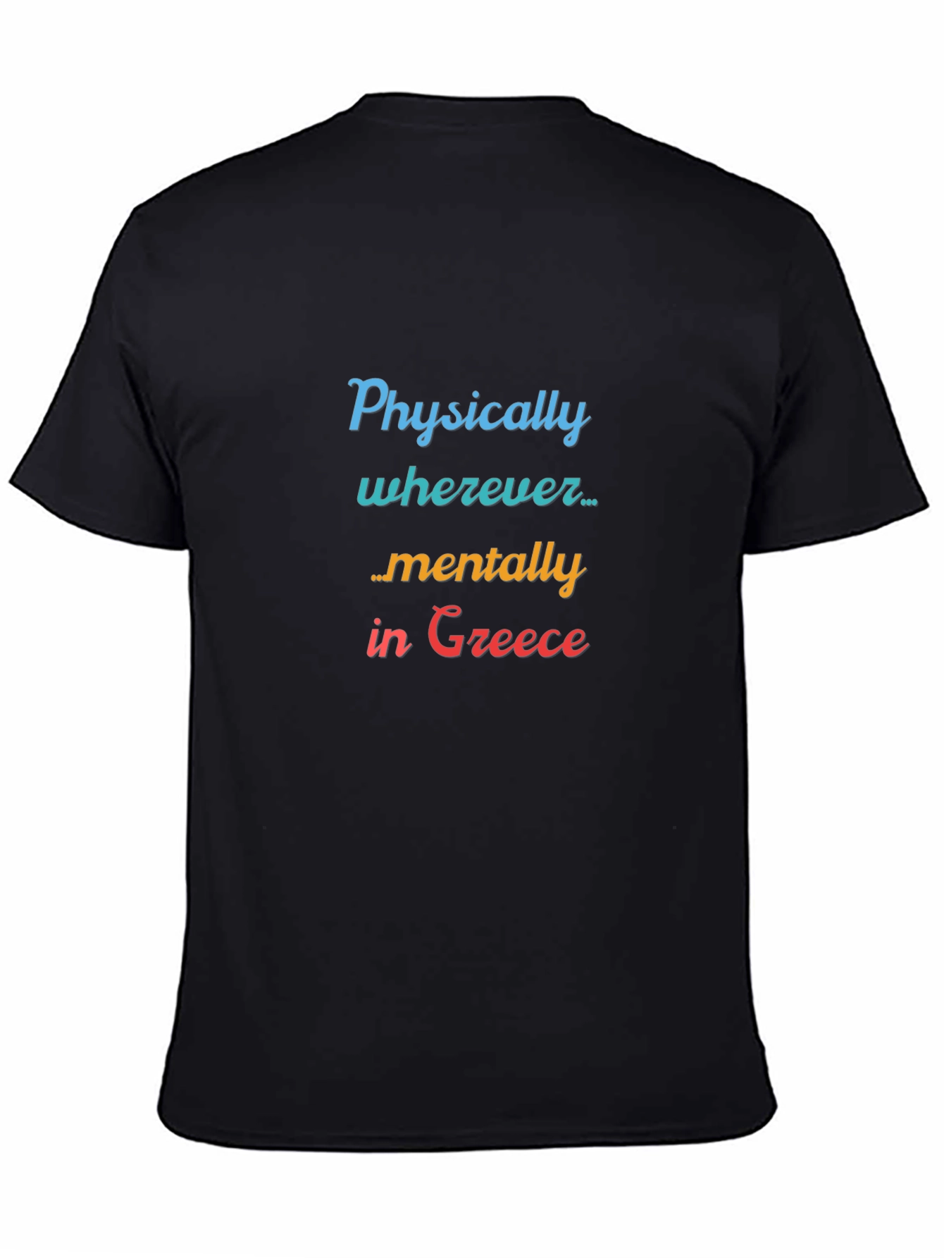 Black Physically Wherever Greece Graphic Tee view 4