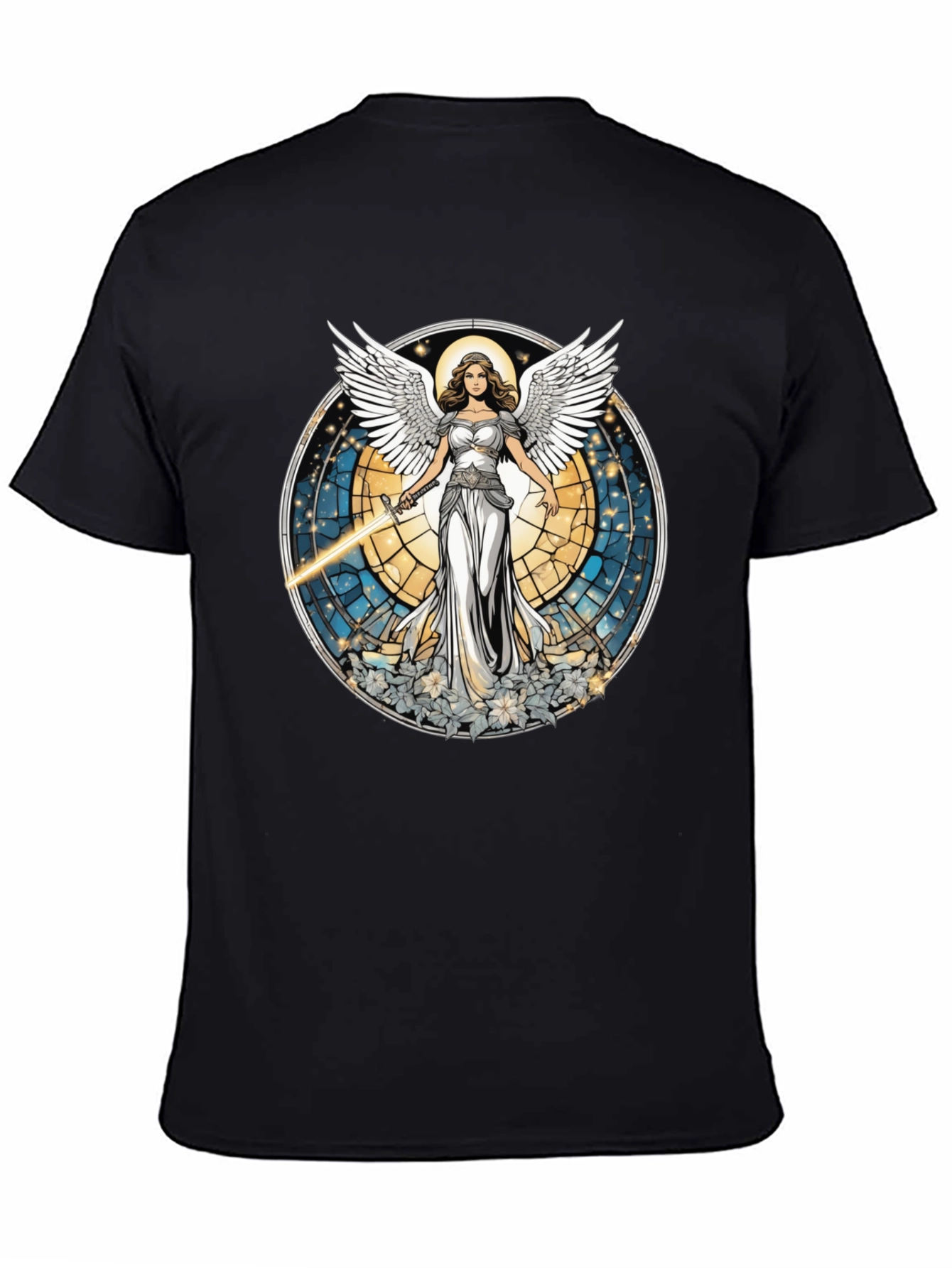 Black Angel Wings Graphic T-Shirt - Unique Design view 4