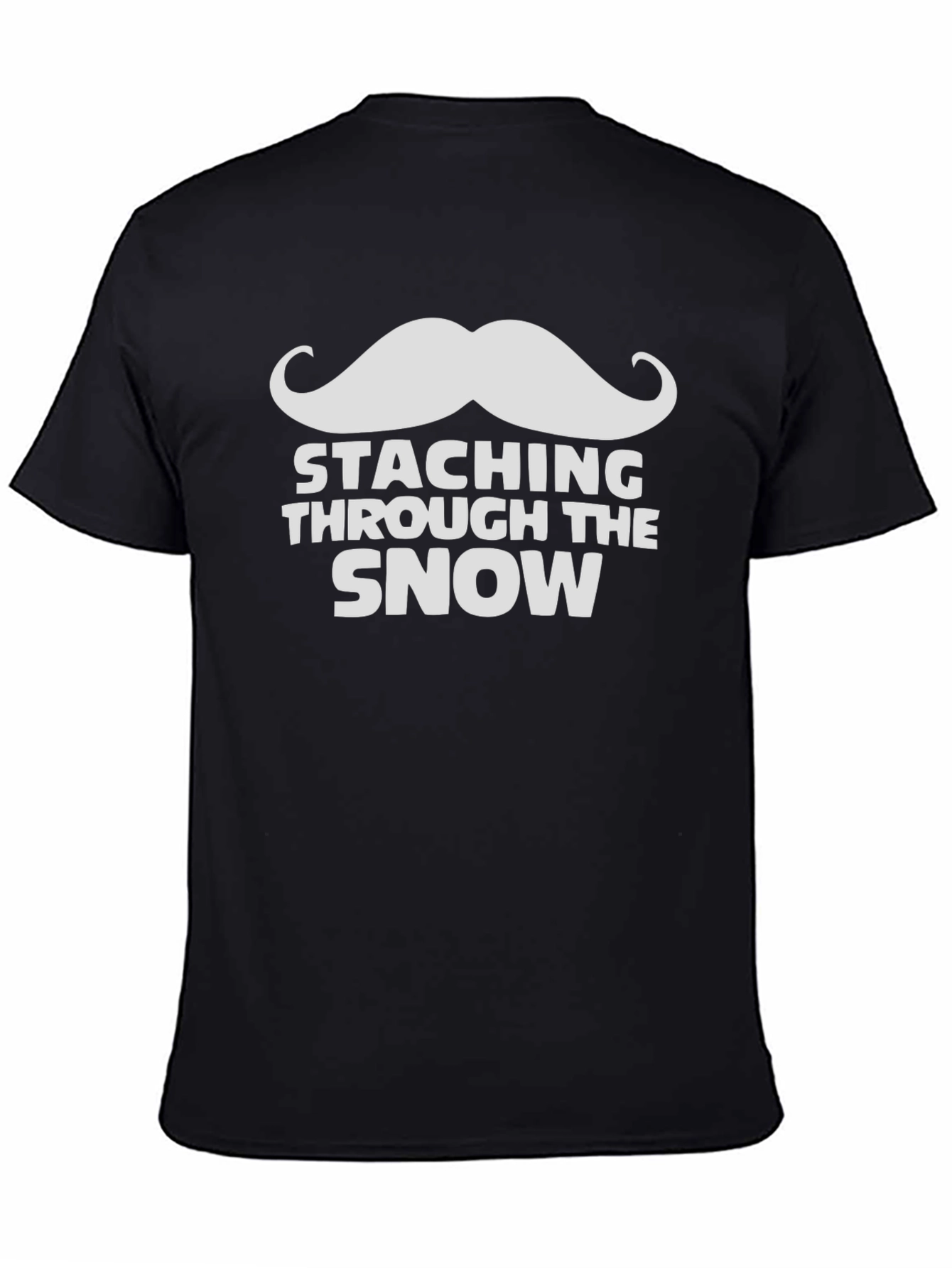 Black Staching Through The Snow T-Shirt view 4