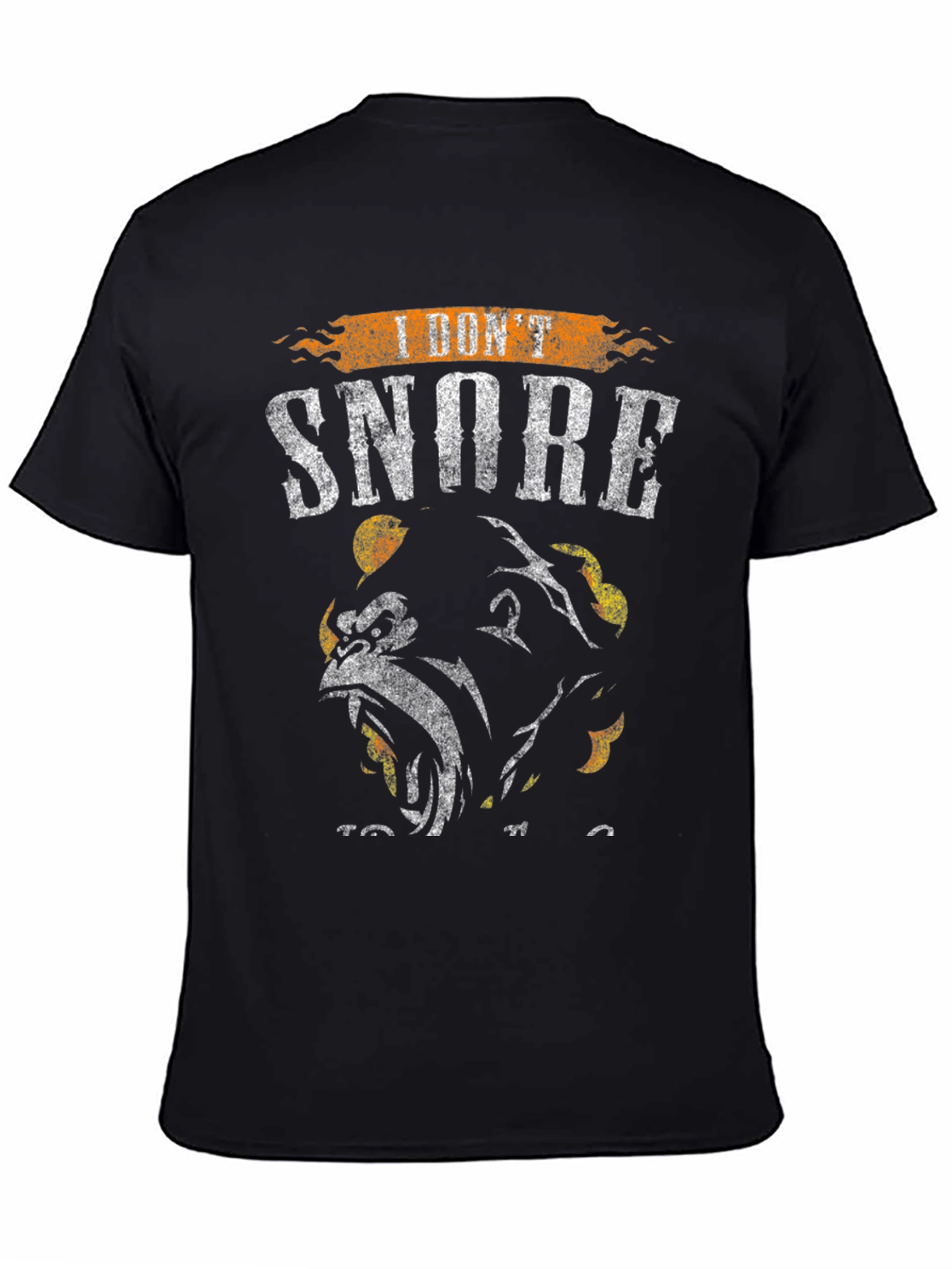 Black I Don't Snore Gorilla Graphic Tee - Black view 4