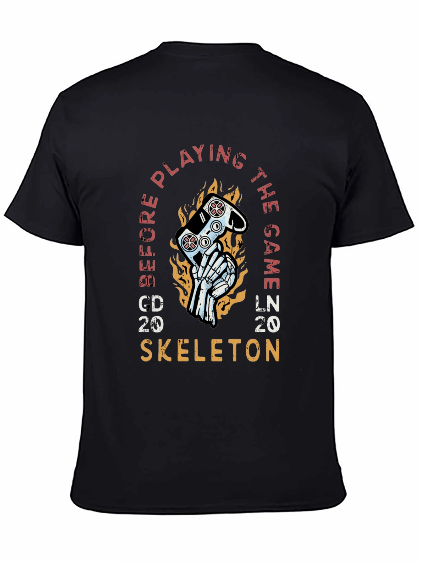 Black Gamer Skeleton Graphic T-Shirt - Play Before the Game view 4