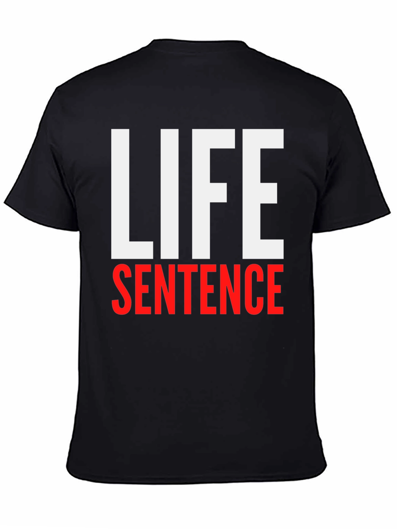 Black Life Sentence Graphic Print Black T-Shirt view 4